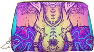 Bohemian Hand-Painted Elephant Makeup Bag Large Makeup Bag Zipper Pouch Travel Cosmetic Organizer For Women