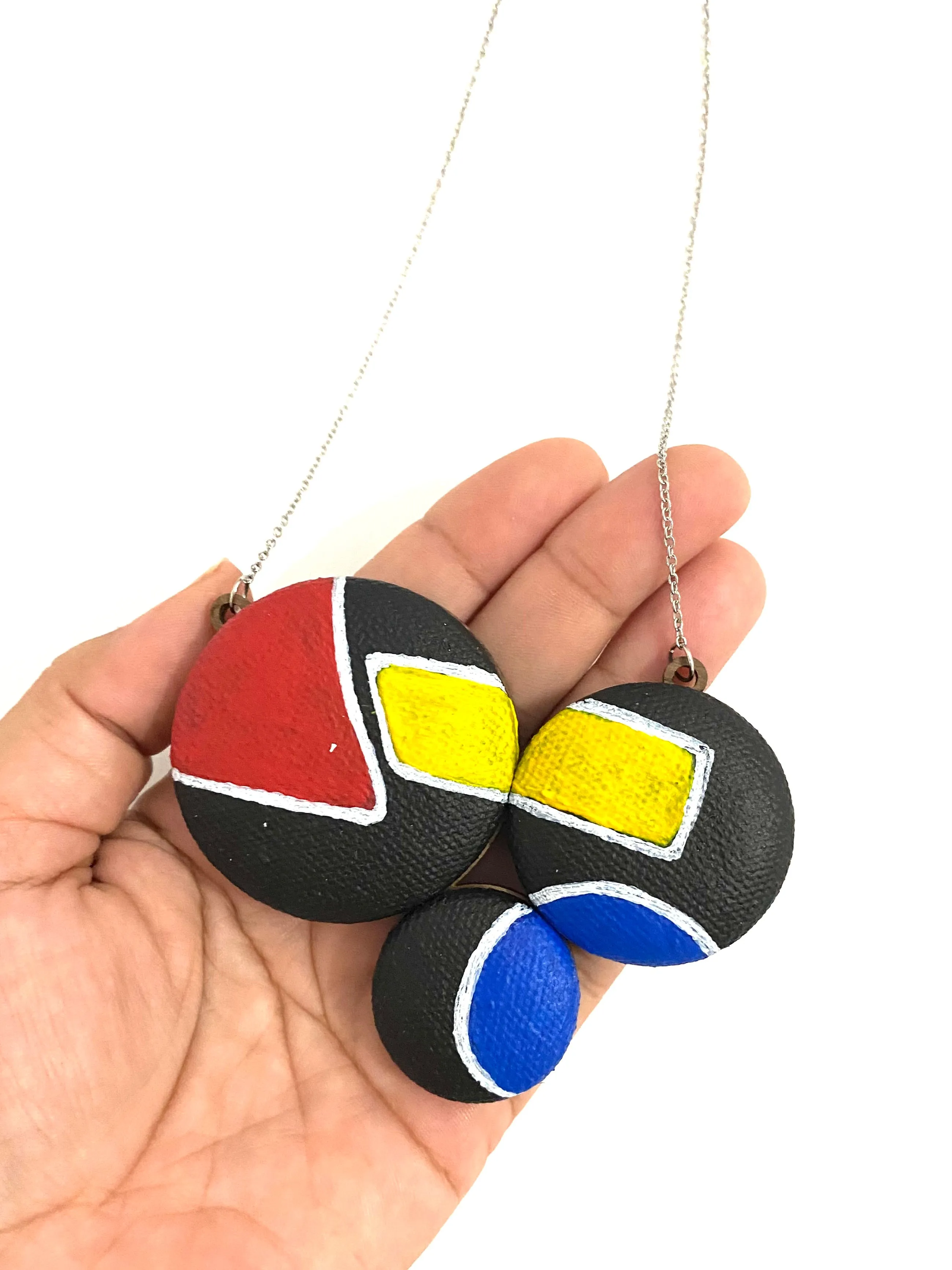 BOTÓN DE AZÚCAR - Dona Hand-painted Necklace- Geometrics