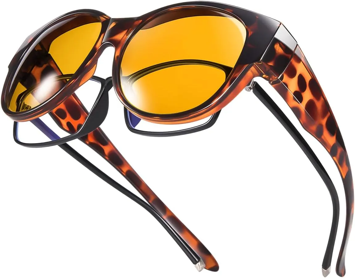 Br’Guras Oversized Polarized Fit over Sunglasses Over Glasses for Men and Women