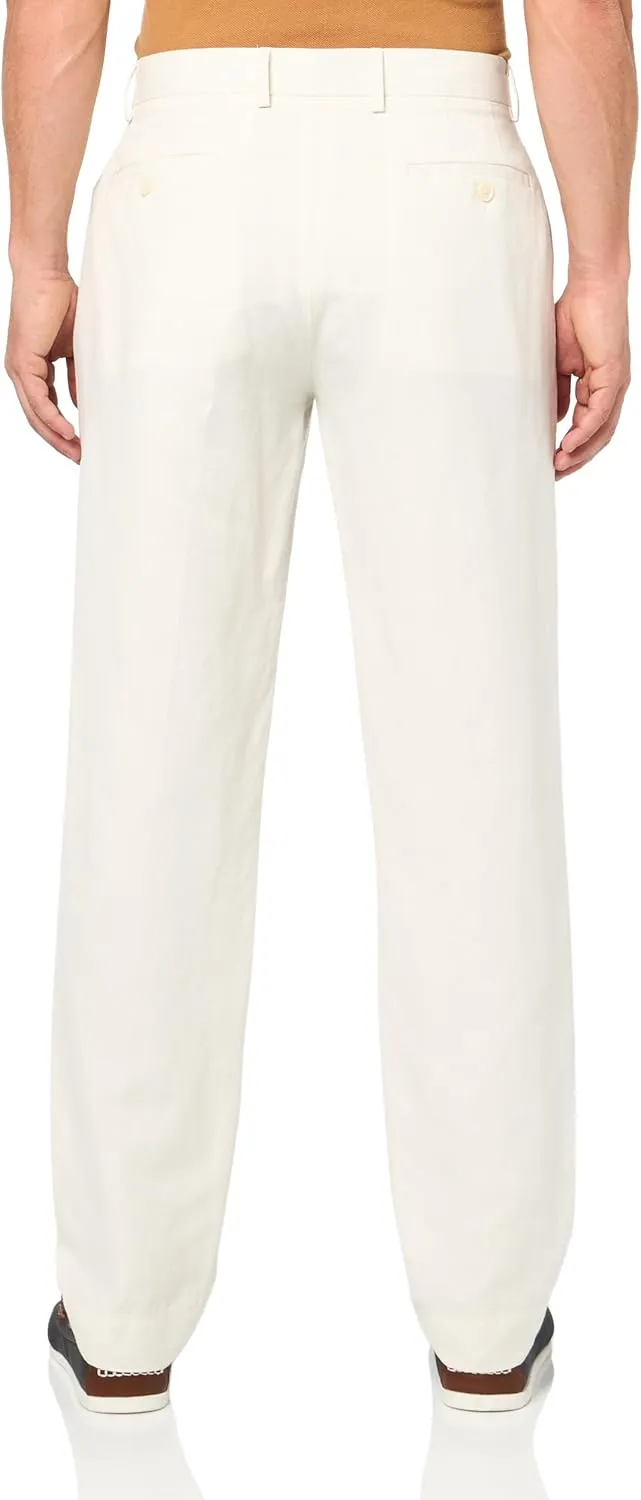 Brooks Brothers Men's Cbt Ml Linen Cotton Pant Plain Regular