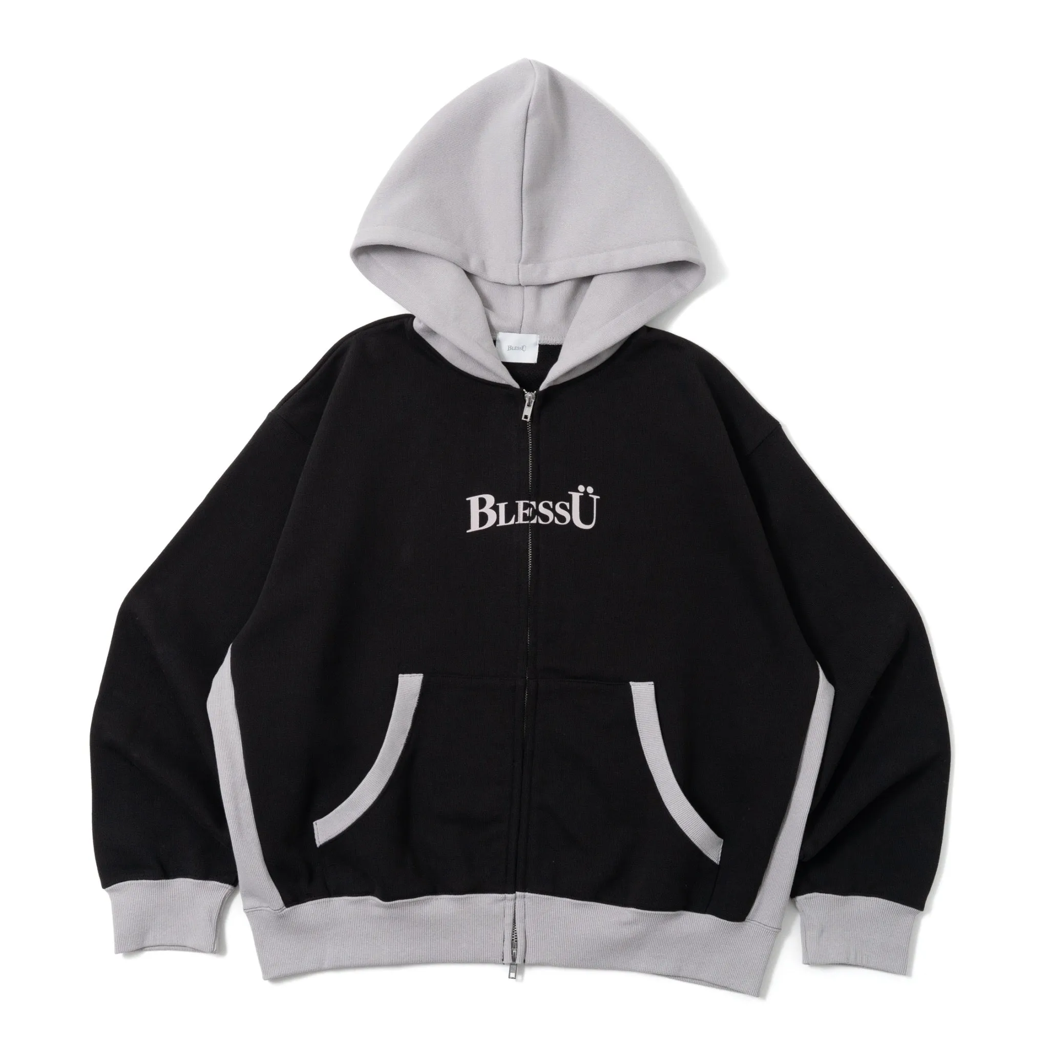 BU  color blocked zip up hoodie