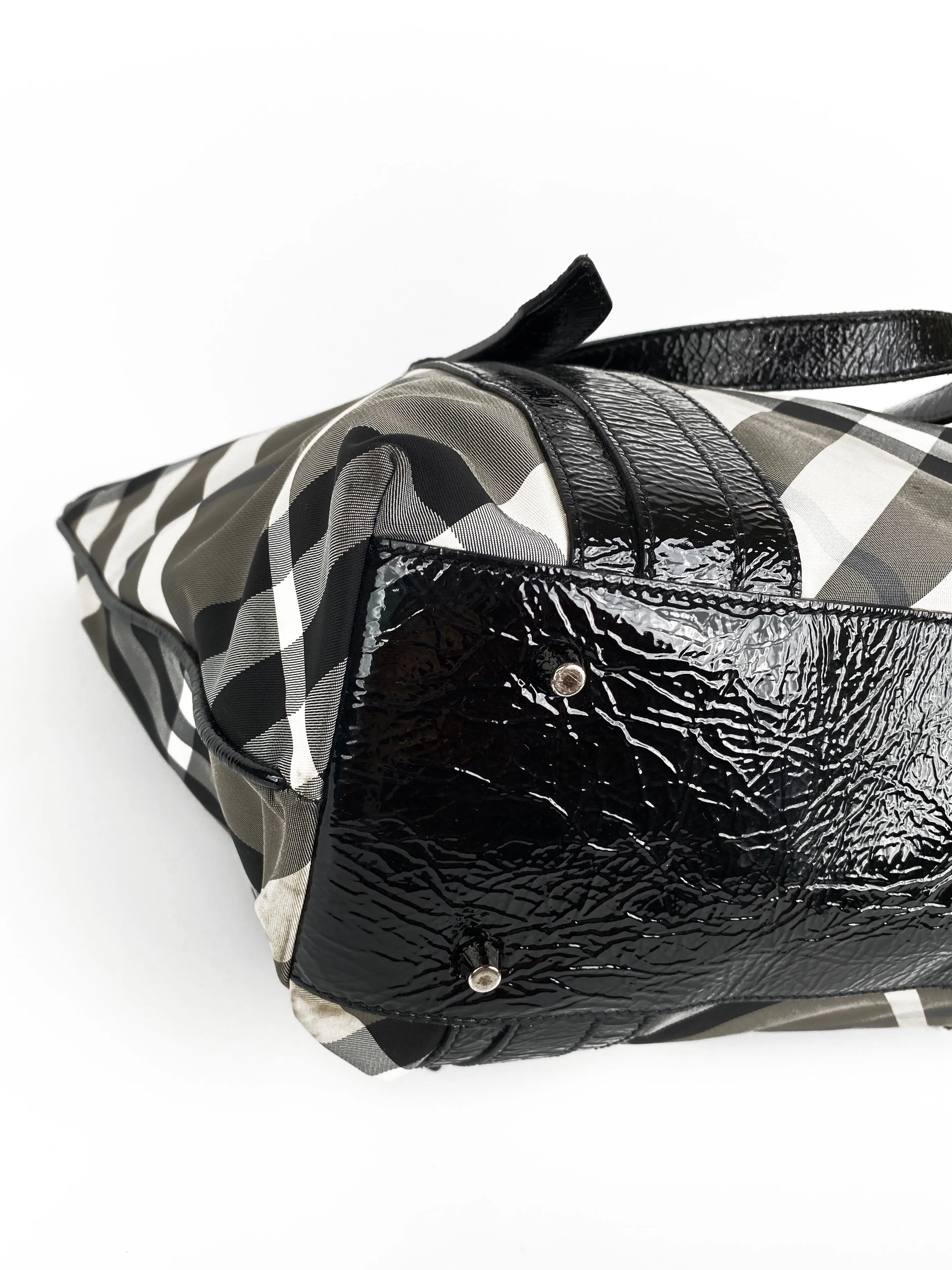 Burberry Black & White Large Grey Tote