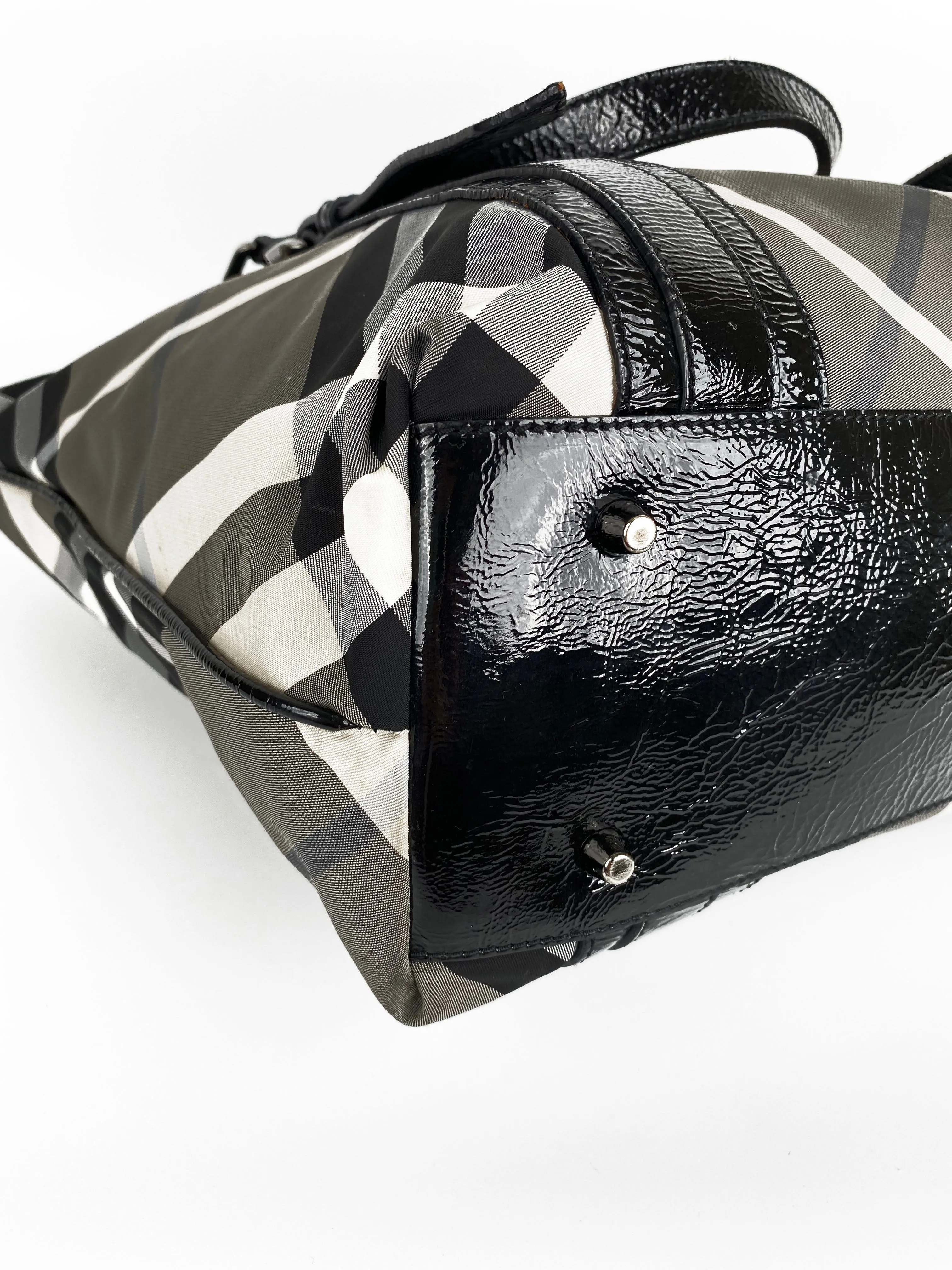 Burberry Black & White Large Grey Tote
