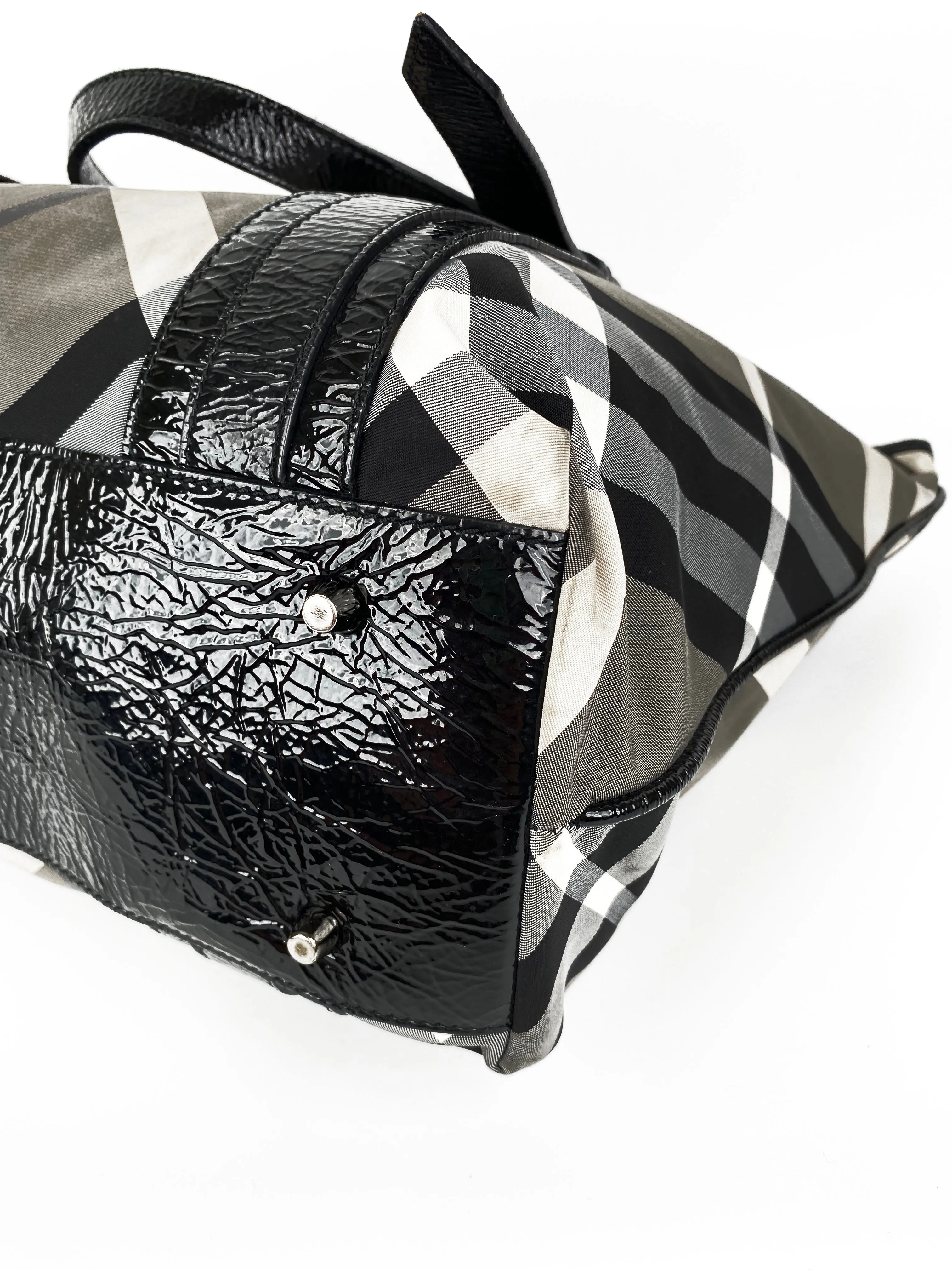 Burberry Black & White Large Grey Tote