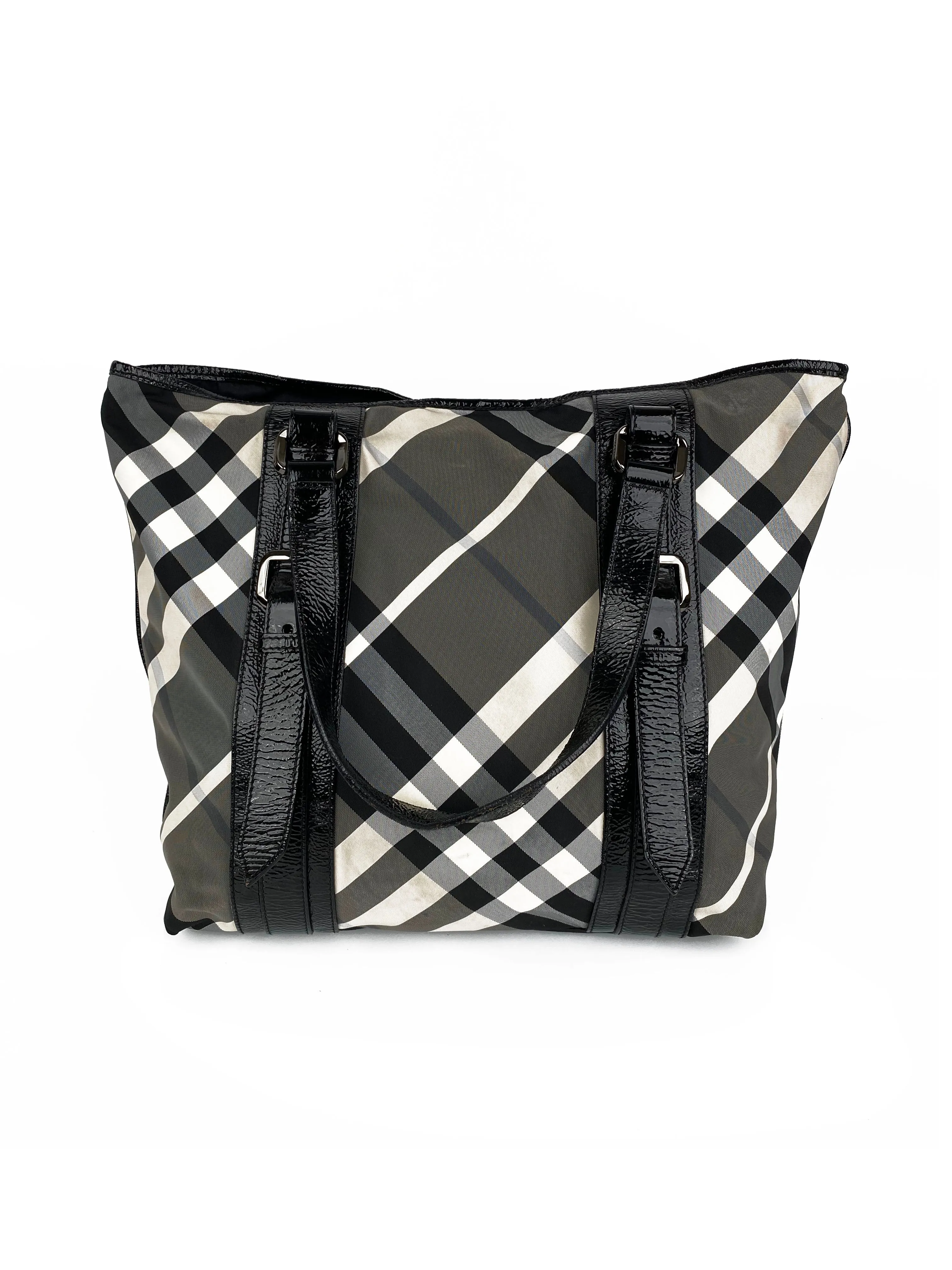 Burberry Black & White Large Grey Tote