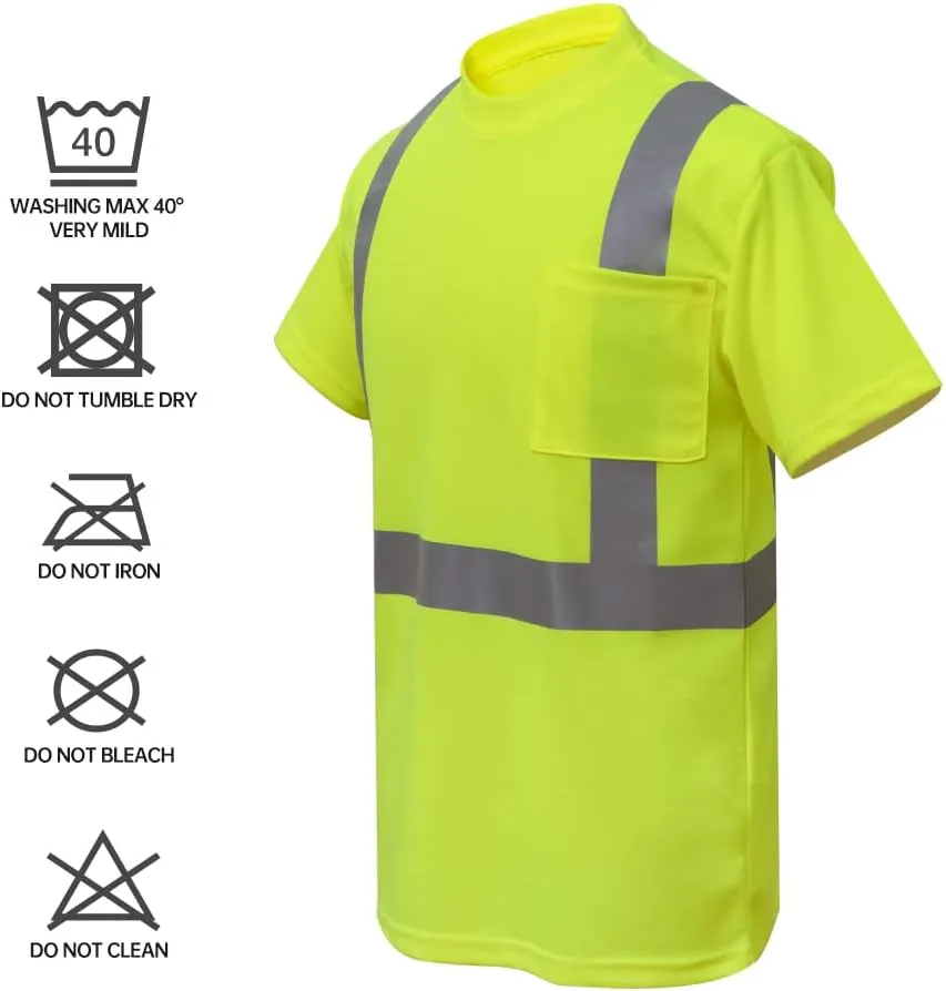 caparazon High-Visibility Safety Shirt, ANSI/ISEA Class 2 Reflective T-Shirt
