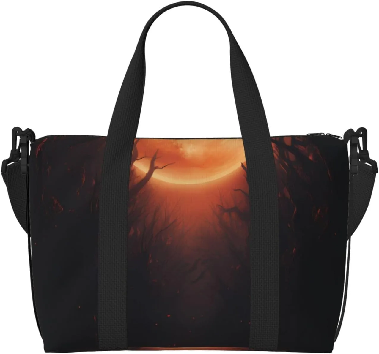 Carry On Duffle Bags Overnight Weekender Bags for Women, Bat Sun Forest Path Personal Item Travel Bag, Travel Essentials Sport Gym Bag for Men Women