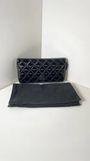 Chanel Classic Black Patent Wallet - Preloved Designer Accessory
