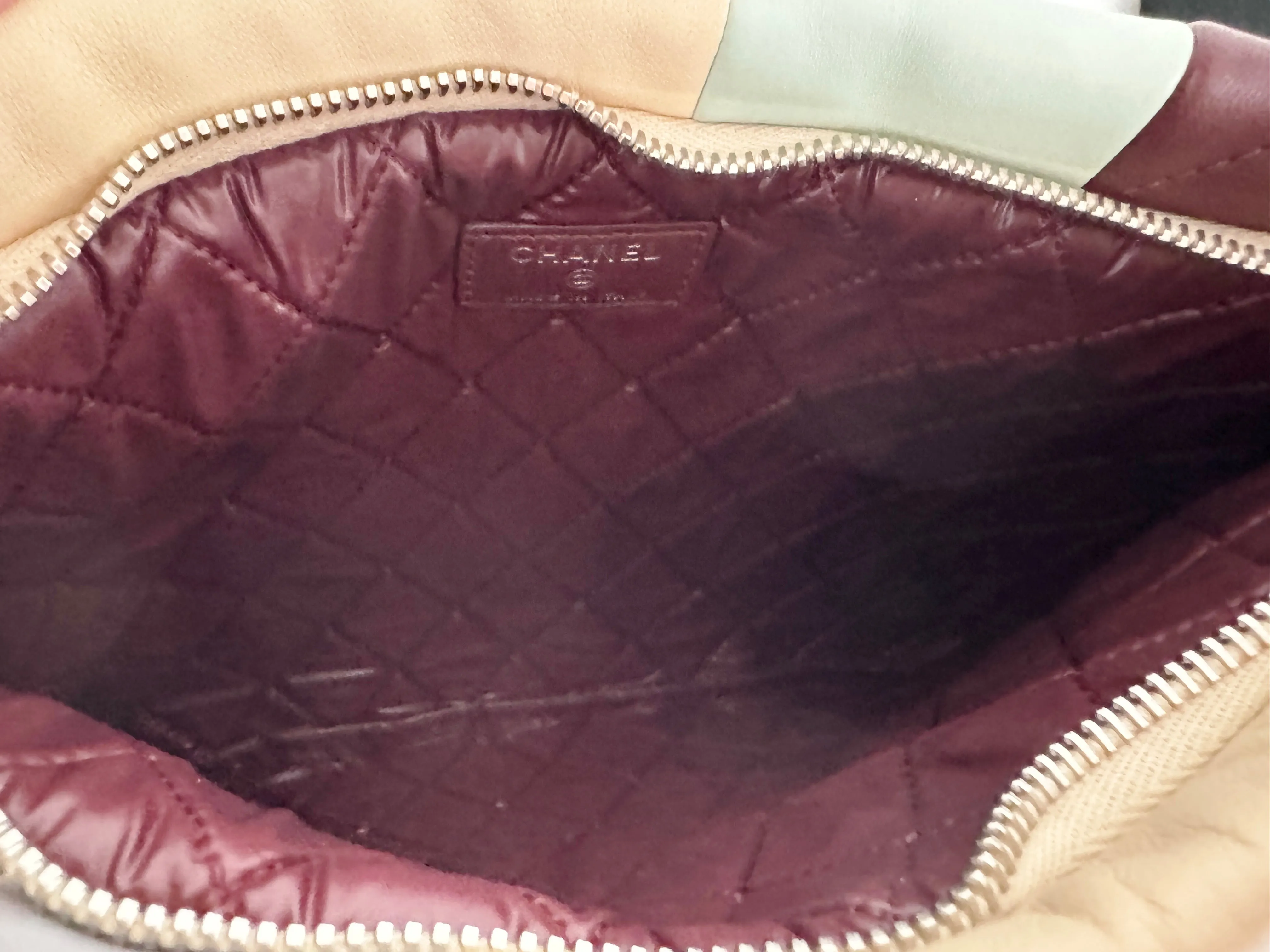 Chanel Color Blocked Leather Clutch