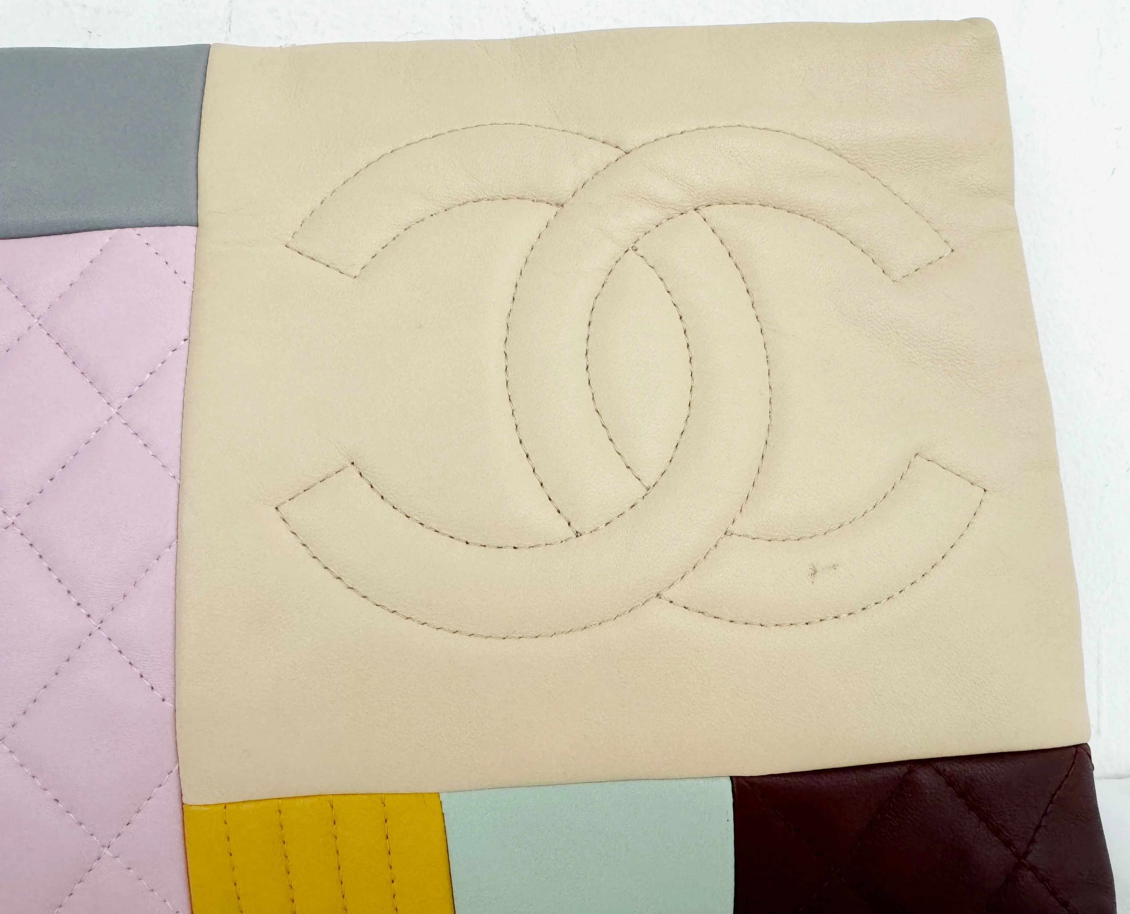 Chanel Color Blocked Leather Clutch