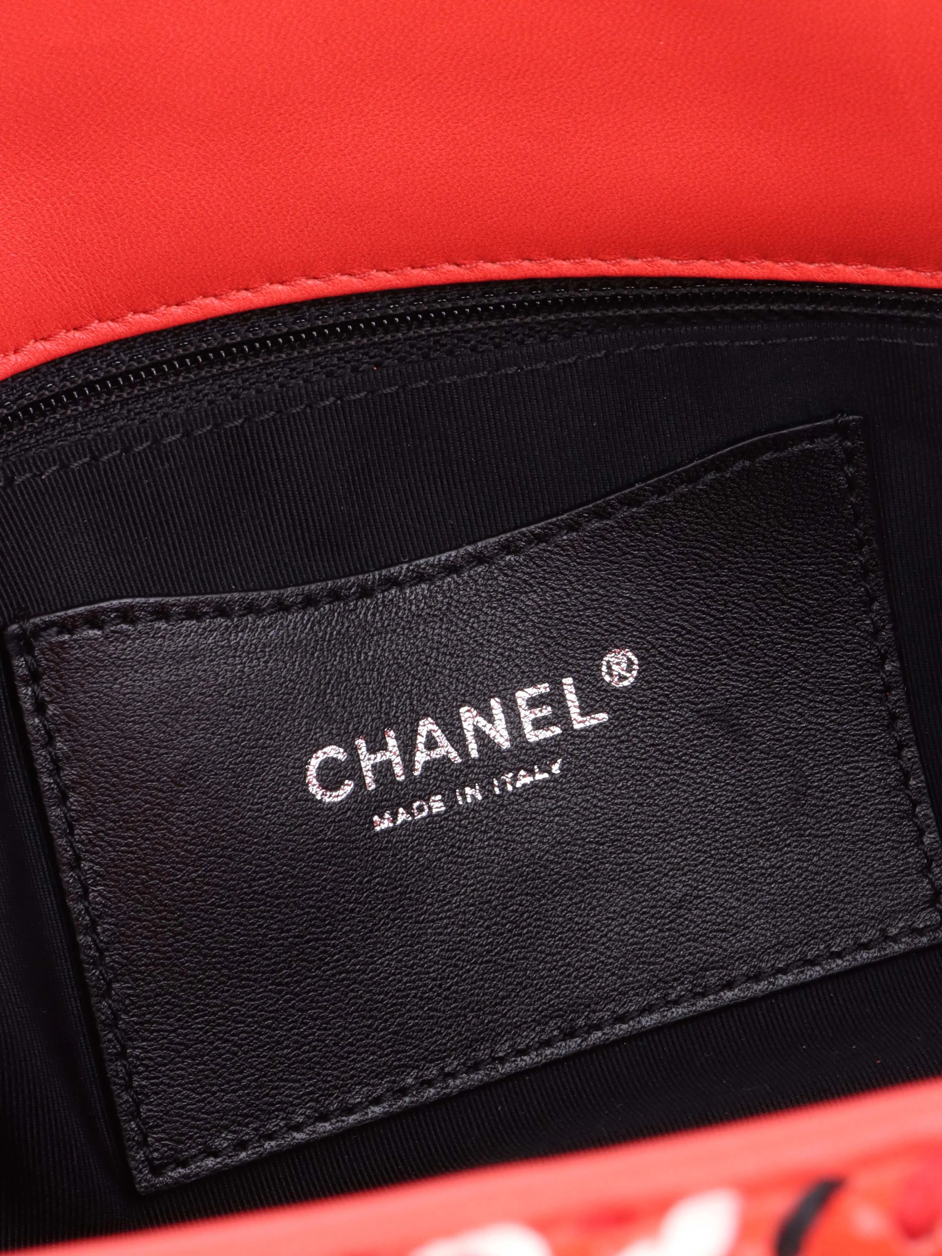 Chanel Limited Edition Red Patent & Tweed Double Chain Tote