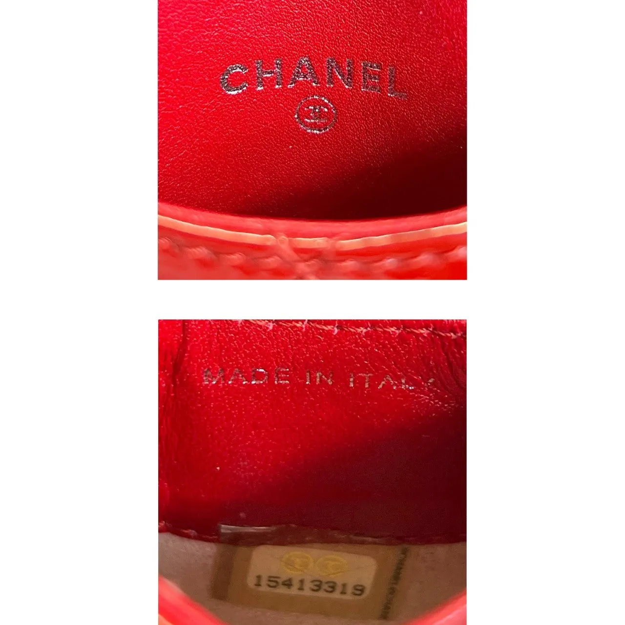Chanel Red Patent Leather Card Holder