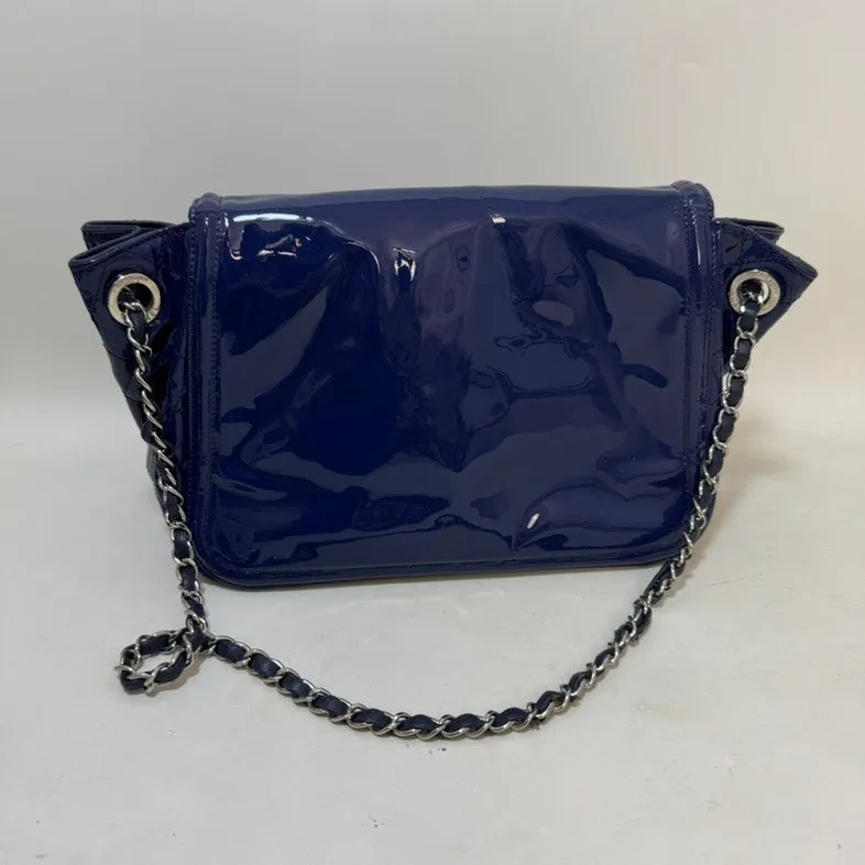 Chanel Timeless Navy Patent Leather Shoulder Bag - Preloved ChanelBag