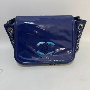 Chanel Timeless Navy Patent Leather Shoulder Bag - Preloved ChanelBag