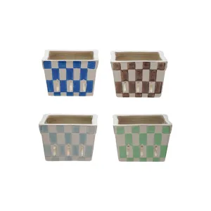 Checkered Square Berry Bowl