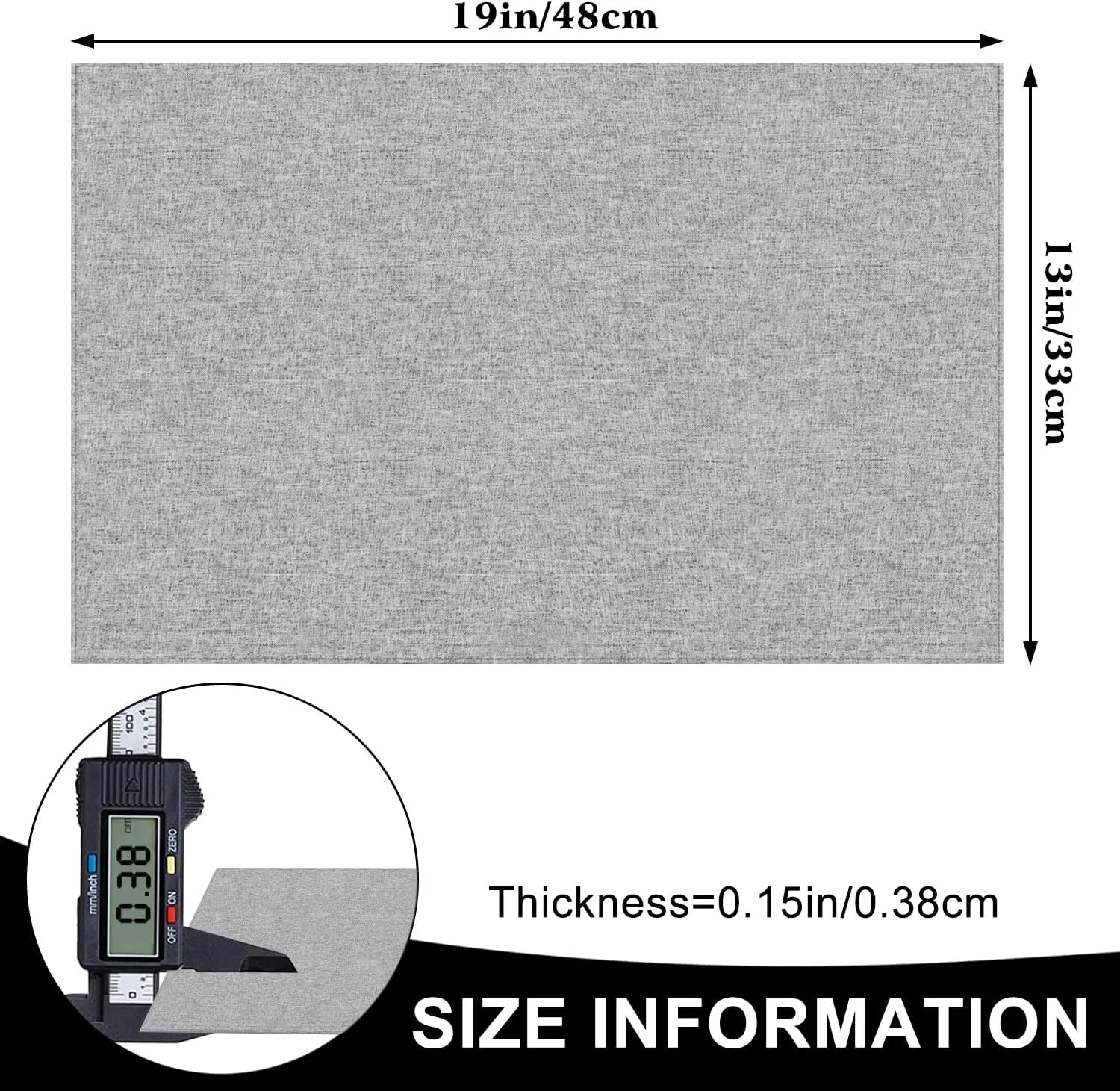 Cloth Placemats Set of 6, Cotton Linen Blend Machine Washable Durable Linen Table Mats, Heat Resistant Placemats Wrinkle Free Place Mats for Dining Table, Easy to Clean (Light Grey, 6)