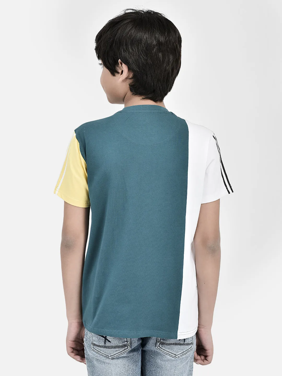 Color-blocked Blue T-shirt