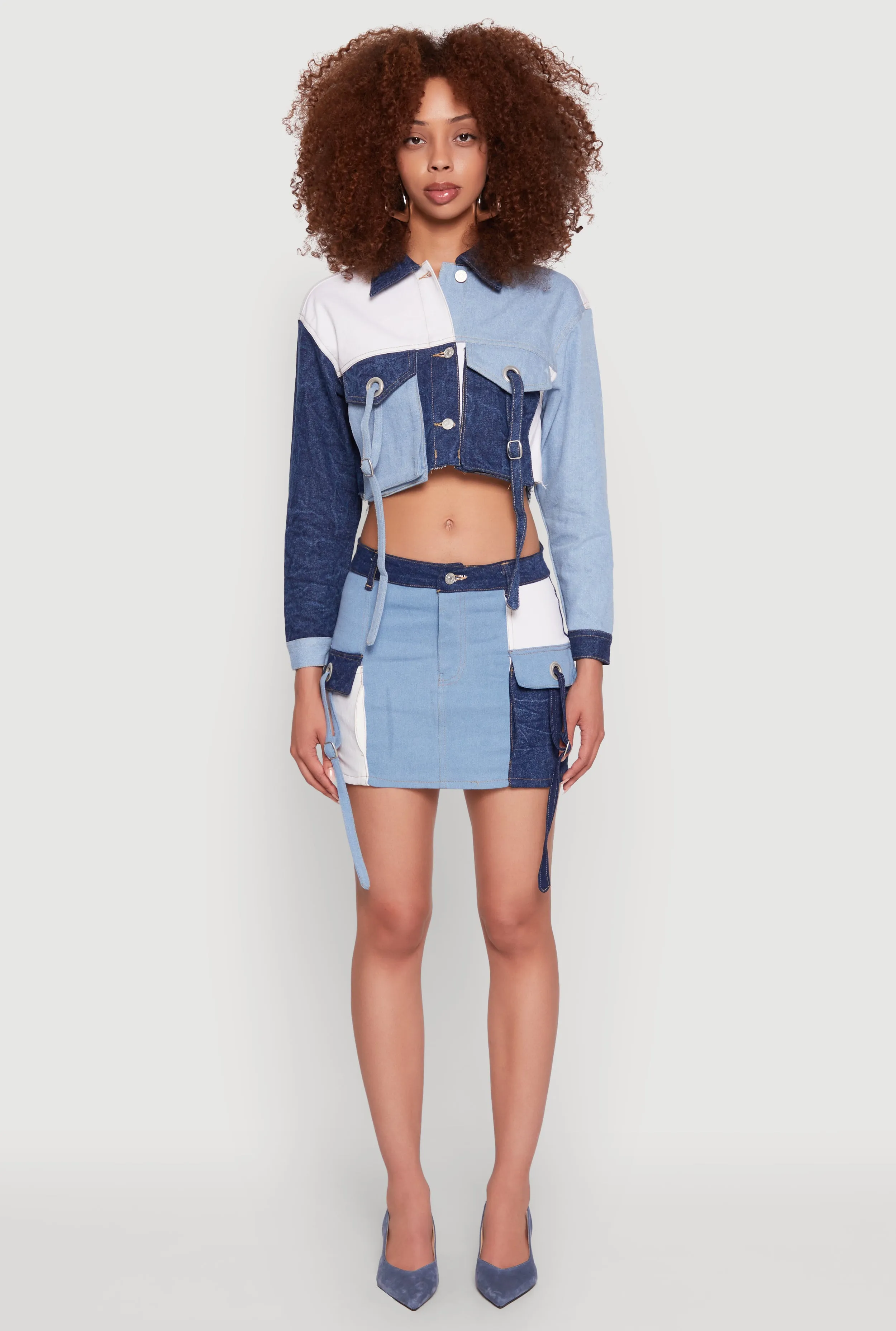 Color Blocked Denim Jacket