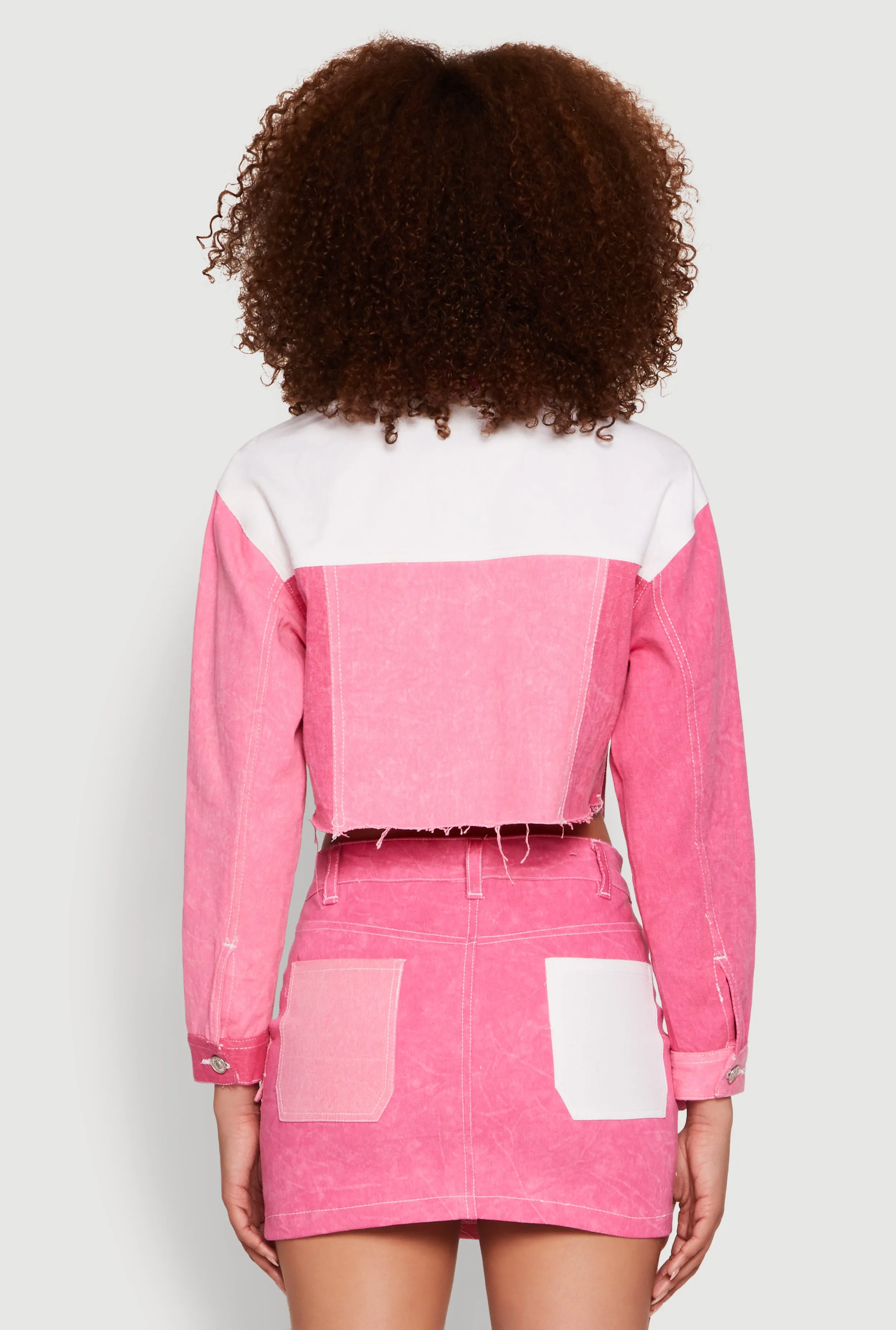 Color Blocked Denim Jacket