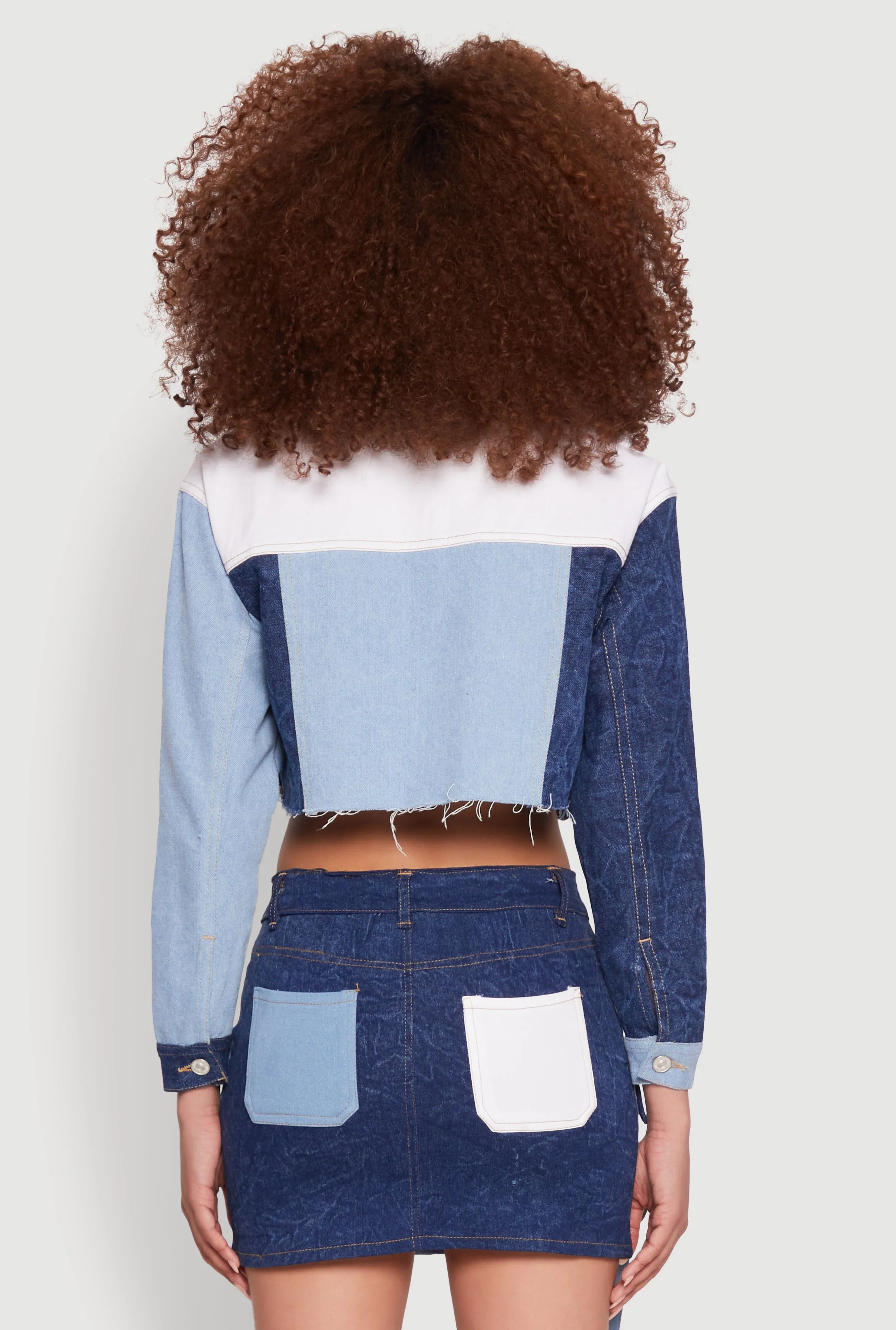 Color Blocked Denim Jacket