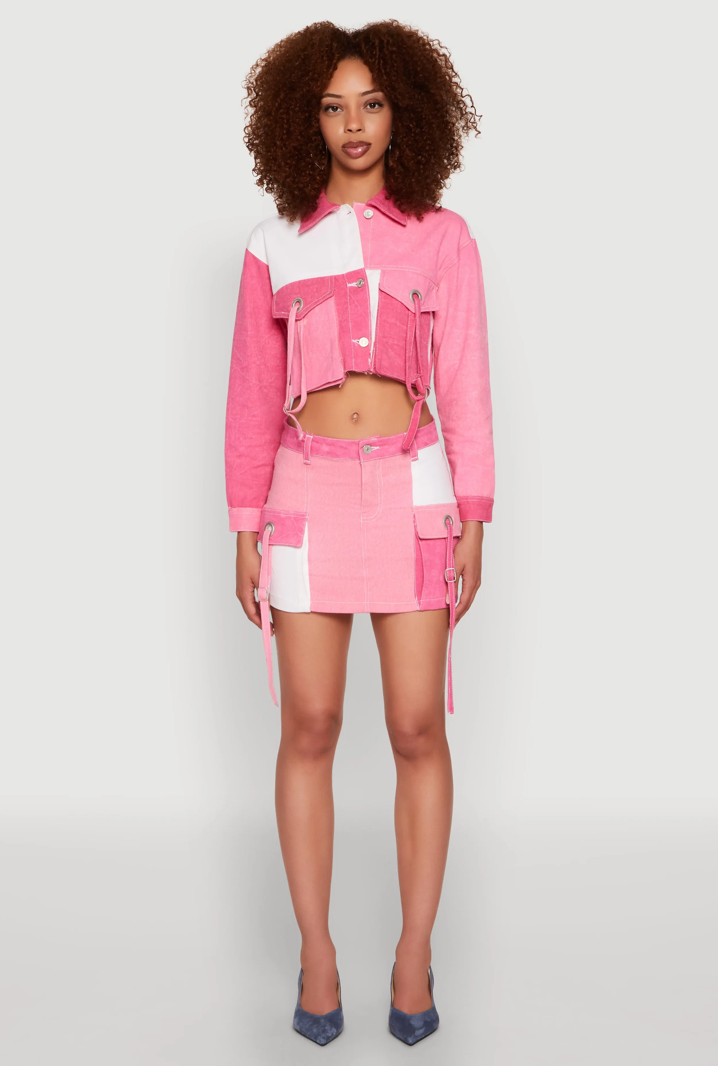 Color Blocked Denim Jacket