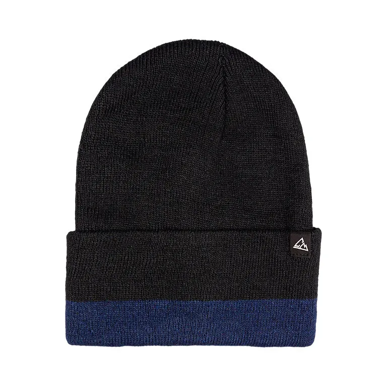 Color Blocked Foldable Beanie - Navy