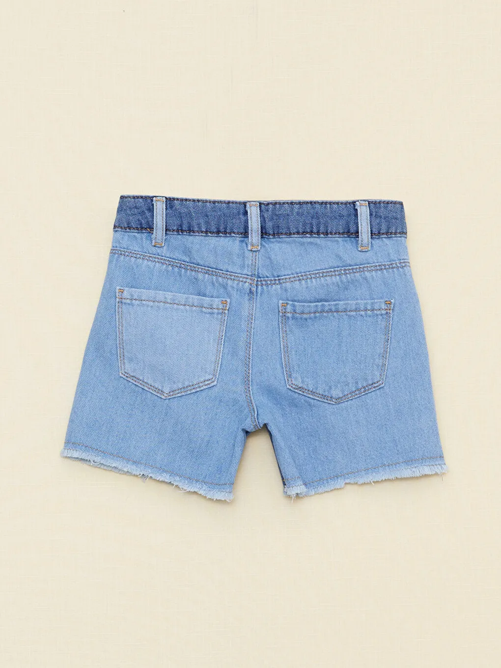 Color Blocked Girls' Jean Shorts