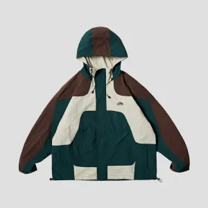 Color-Blocked Hooded Jacket