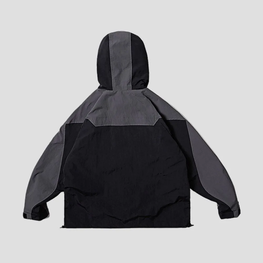 Color-Blocked Hooded Jacket