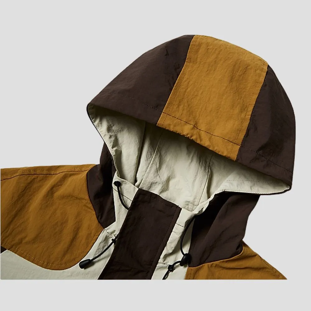 Color-Blocked Hooded Jacket