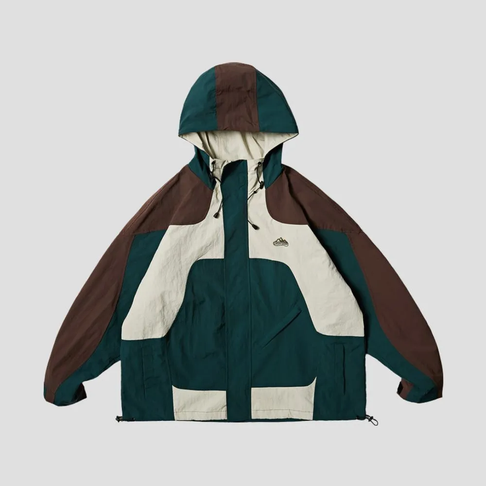 Color-Blocked Hooded Jacket