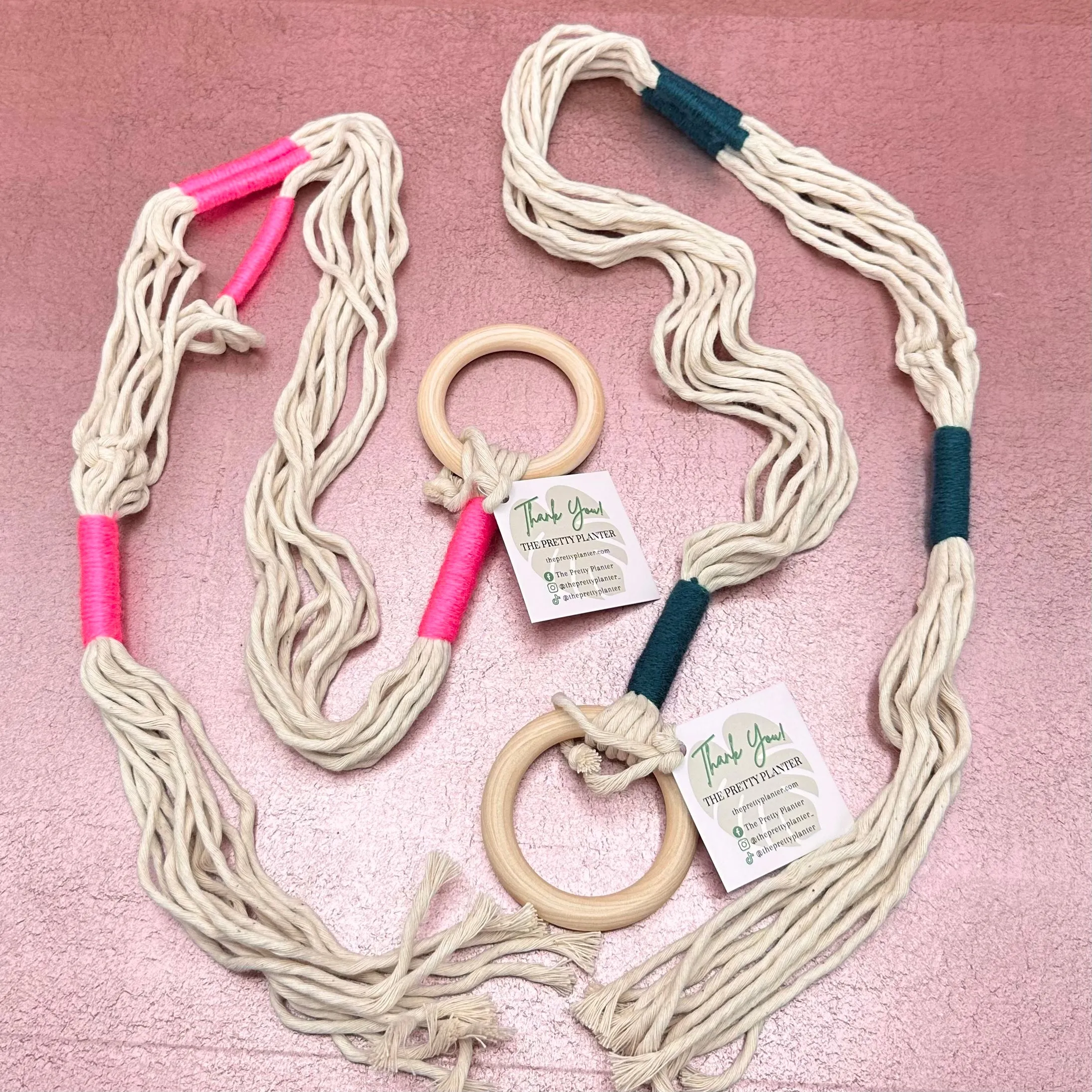 Color Blocked Macrame Plant Hanger