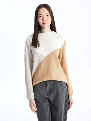 Color Blocked Women's Knitted Sweater