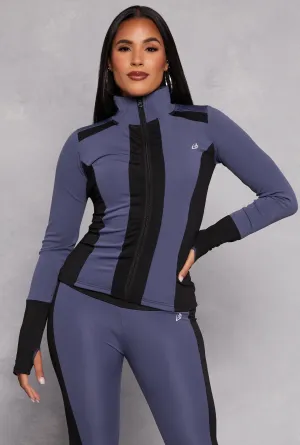 Color Blocked Zip Front Track Jacket