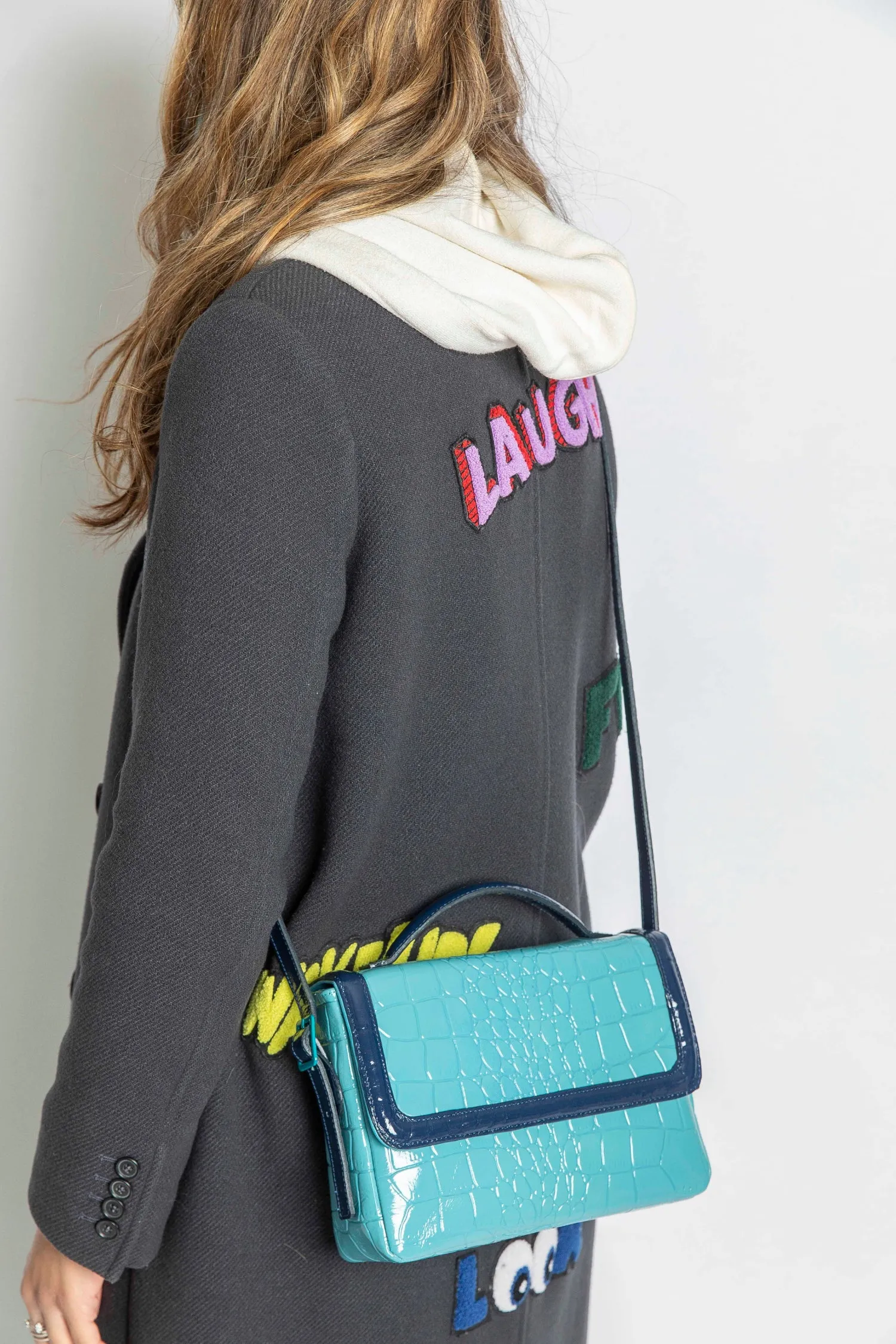 Colorblock Patent Lori Messenger Bag