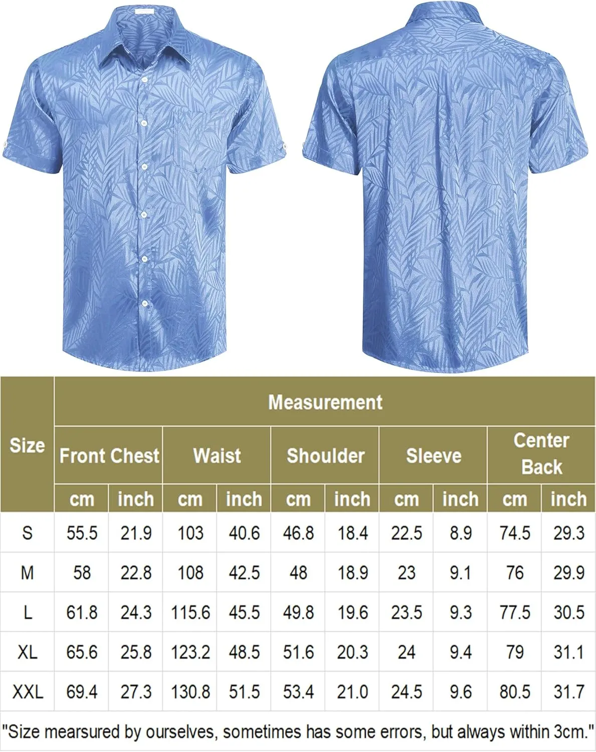 COOFANDY Mens Silk Button Down Short Sleeve Shirt Satin Dress Shirts Summer Beach Wedding Shirt