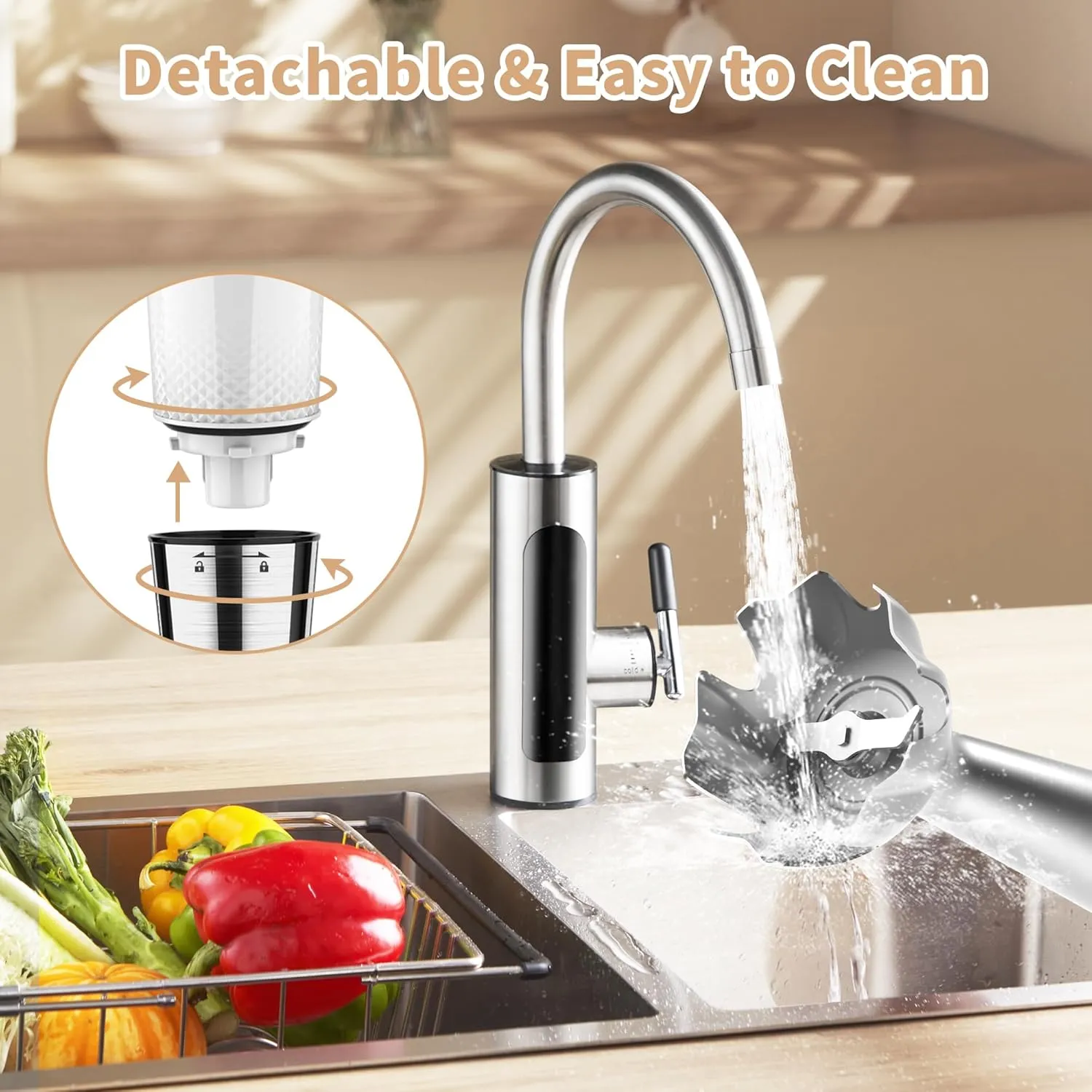 Cordless Immersion Blender: 4-in-1 Rechargeable Electric Hand Blender, 21-Speeds & 3-Angle Adjustable with 700ml Chopper, 700ml Beaker, Egg Whisk and Beater for Smoothies, Soup, Baby Food (White)