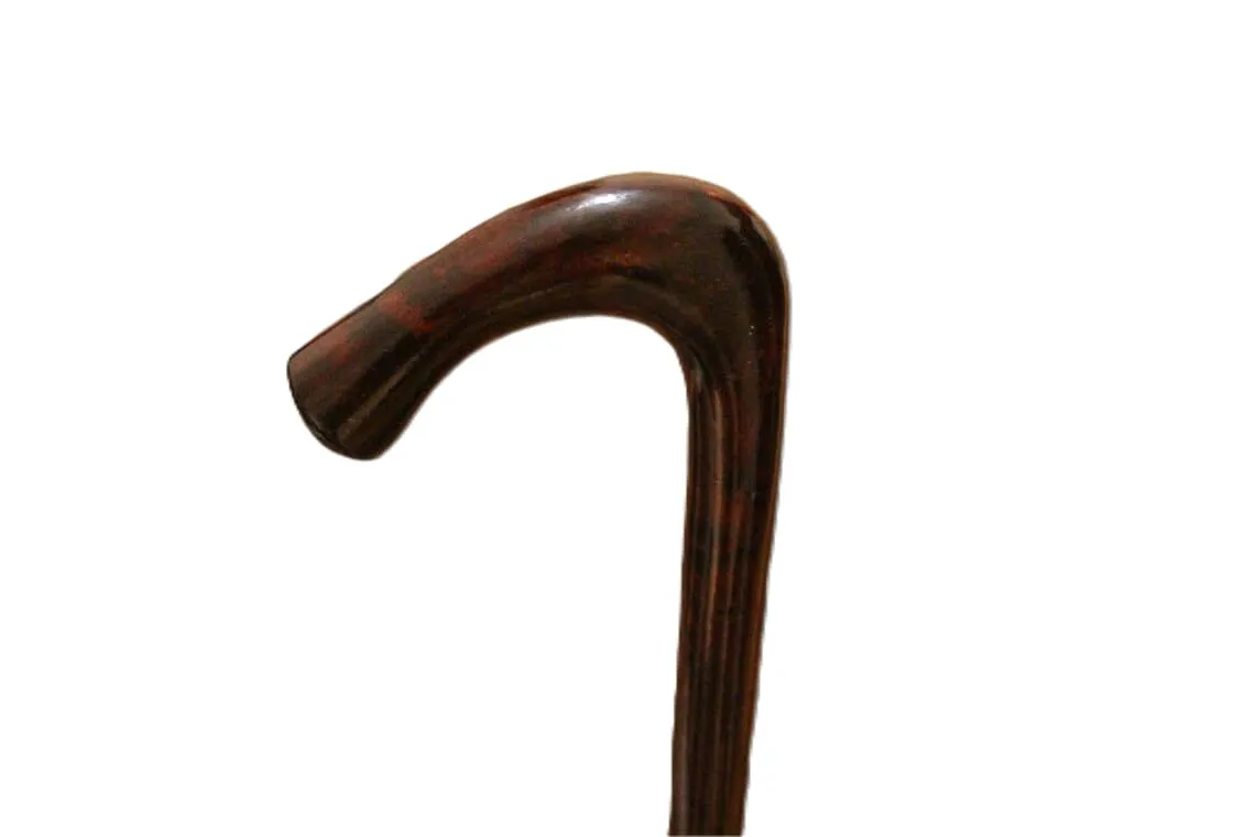 Craved Wooden Logn Head Walking Stick - Premium Lightweight Walking Cane With Ergonomic Palm Grip Handle - 36" Designer Handmade Elegant Carved Canes For Men Women Comfortable Best Gift Idea