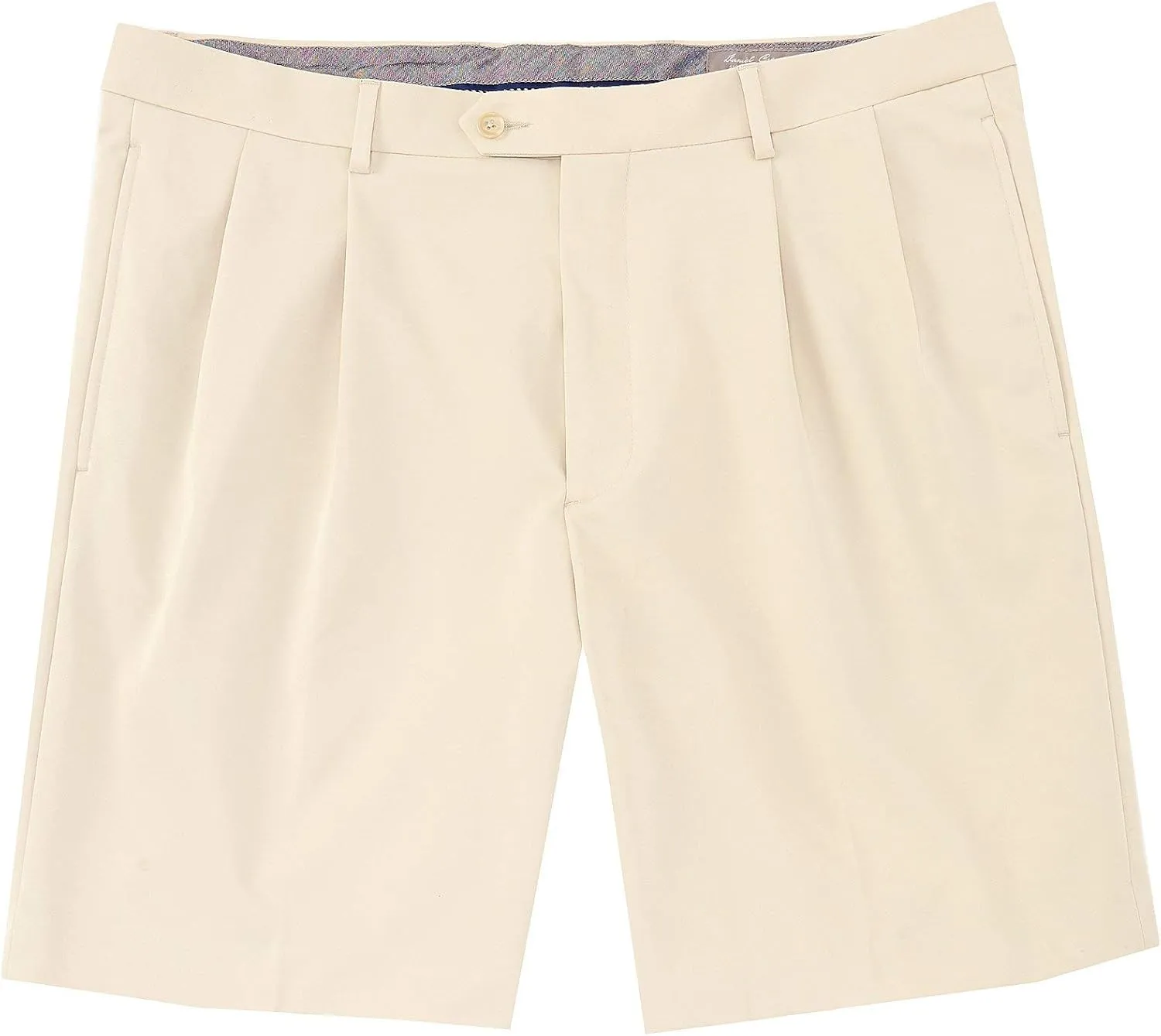 Cremieux Daniel Signature Pleated Performance 9 Inseam Microfiber Shorts S95HT401 (Stone 32B, 32)