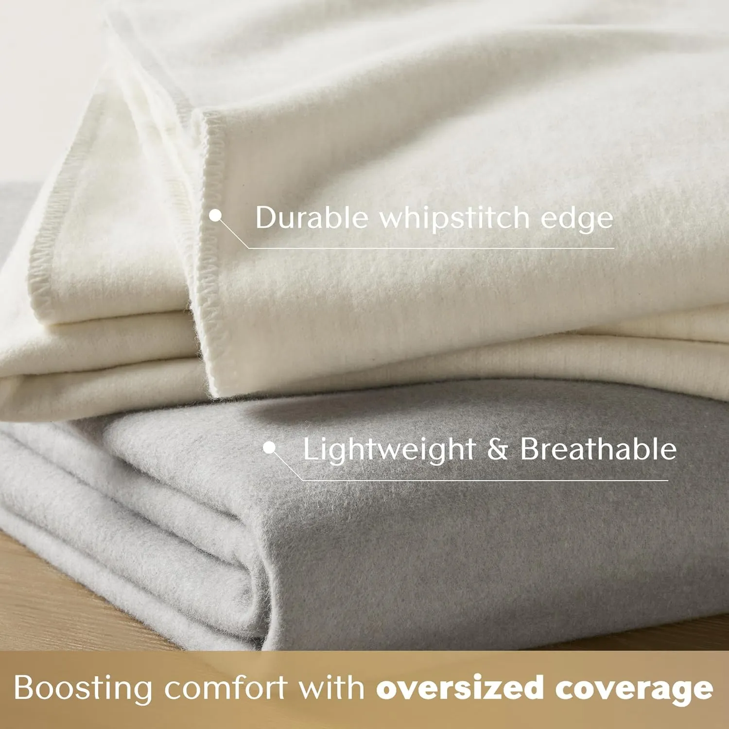 CROSCILL 100% Cotton Throw Blanket, Luxurious and Classic Solid Design, Cozy Soft, Lightweight, Breathable, All Season Oversized Throw for Couch, Andaz, King/Cal King, Ivory