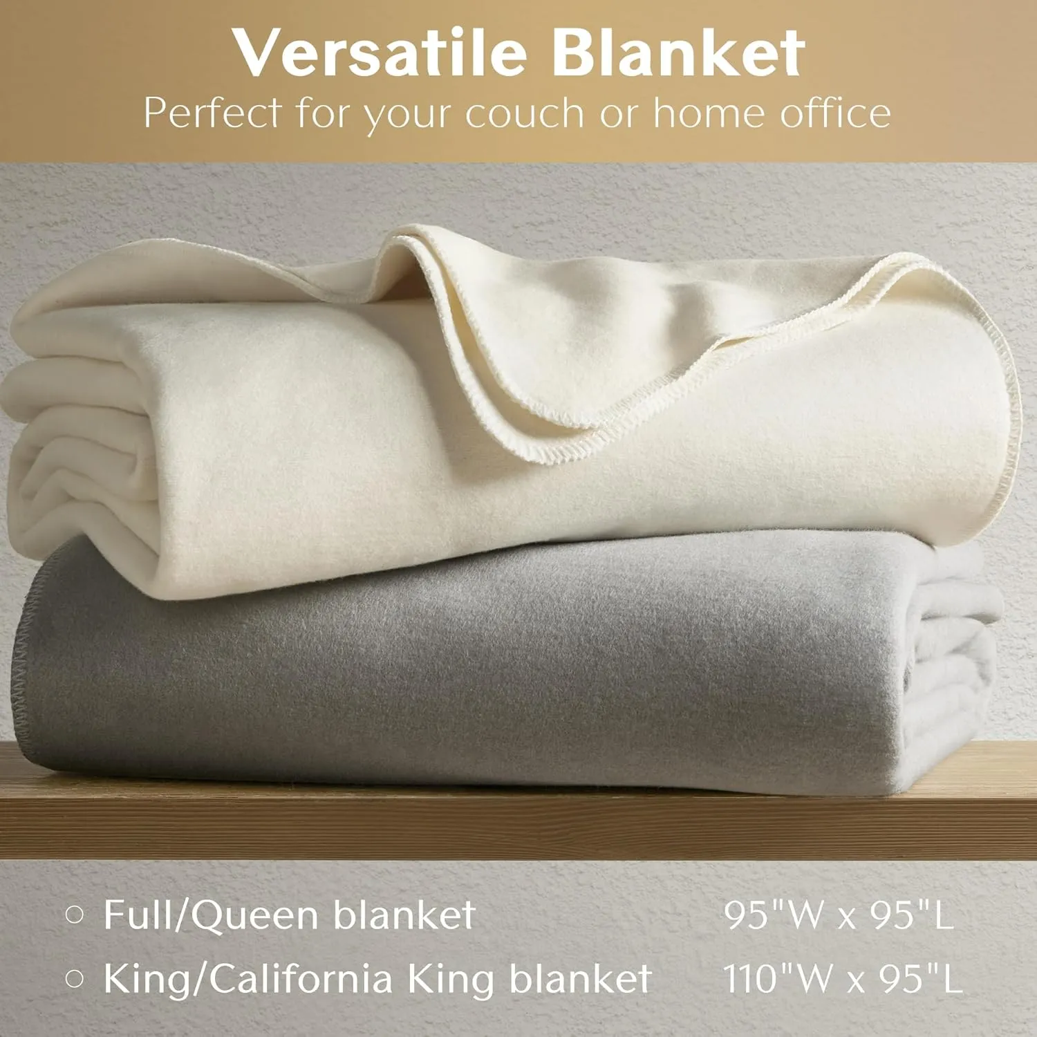 CROSCILL 100% Cotton Throw Blanket, Luxurious and Classic Solid Design, Cozy Soft, Lightweight, Breathable, All Season Oversized Throw for Couch, Andaz, King/Cal King, Ivory