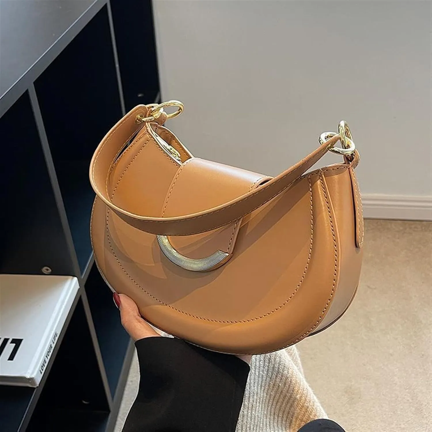 Crossbody bag, high-class sense of fashion trend women's bag shoulder armpit bag (Yellow)