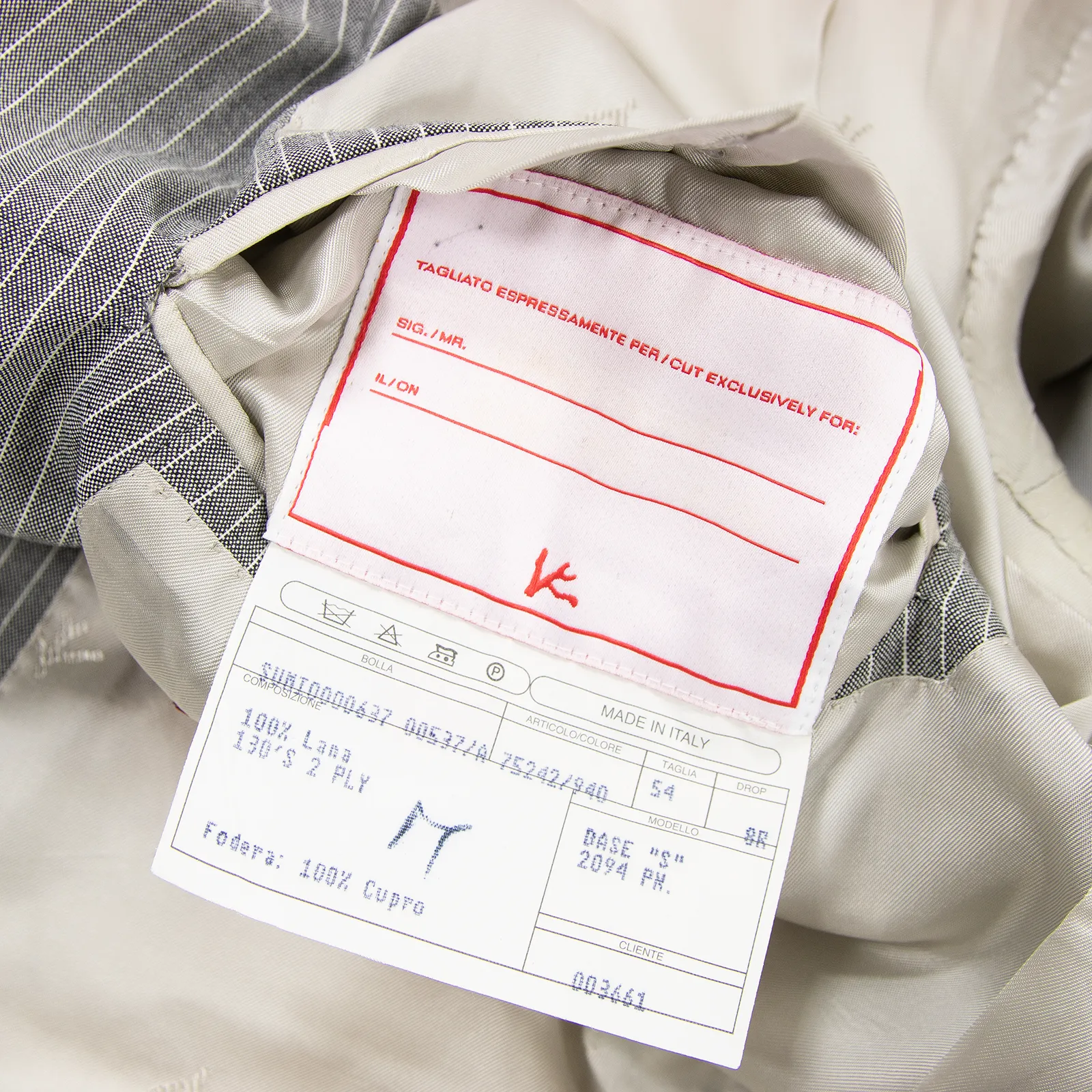 CURRENT Isaia Grey White S130s 2Ply Wool Striped Woven Dual Vents 2Btn Suit 44R