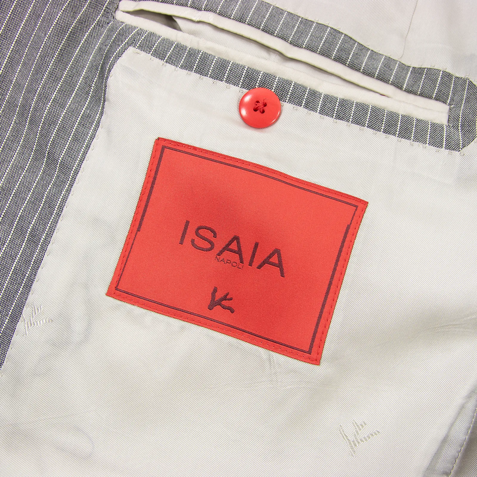CURRENT Isaia Grey White S130s 2Ply Wool Striped Woven Dual Vents 2Btn Suit 44R