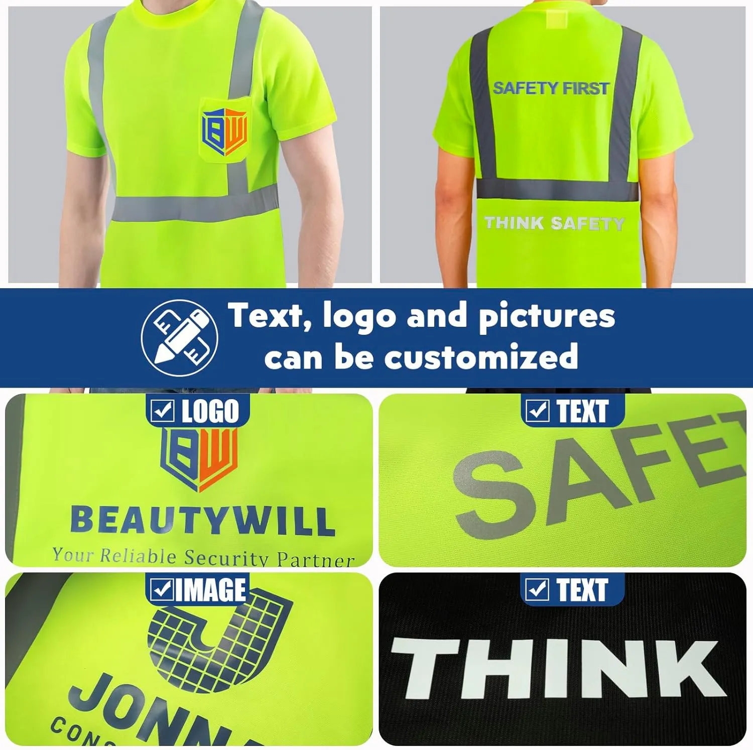 Custom Logo Shirts,Men’s Neon Quick Dry T-Shirts,Customized Shirts Short Sleeve Tshirts