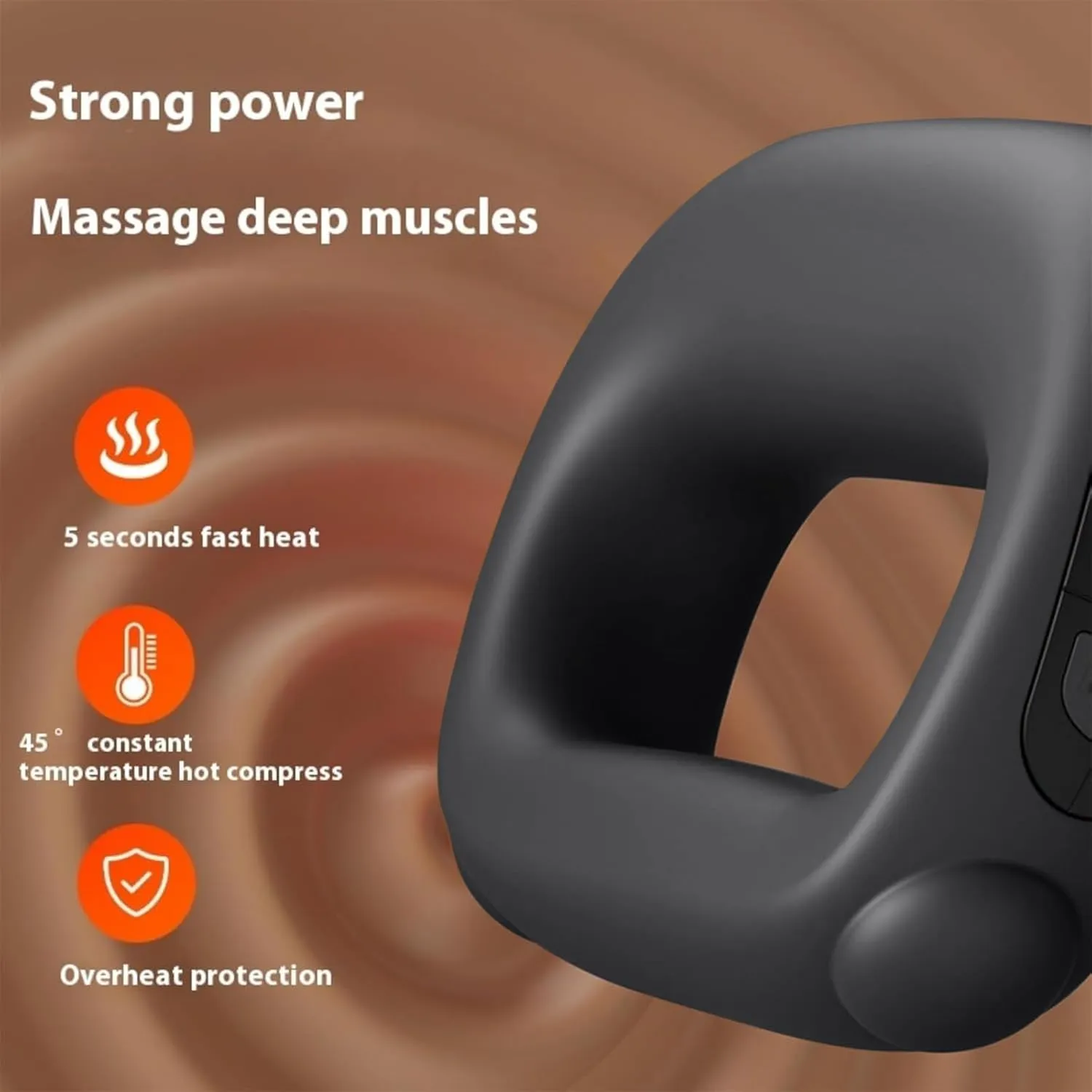 Deep Tissue & Percussion Muscle Massage Guns with Heat for Athletes & All - Pain Relief, Adjustable Intensity & Speed, Super Quiet, Portable, Ideal Gifts（Black）