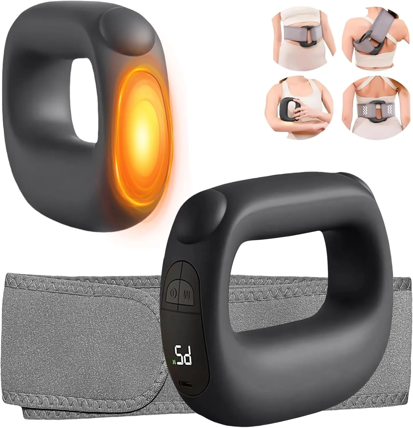 Deep Tissue & Percussion Muscle Massage Guns with Heat for Athletes & All - Pain Relief, Adjustable Intensity & Speed, Super Quiet, Portable, Ideal Gifts（Black）