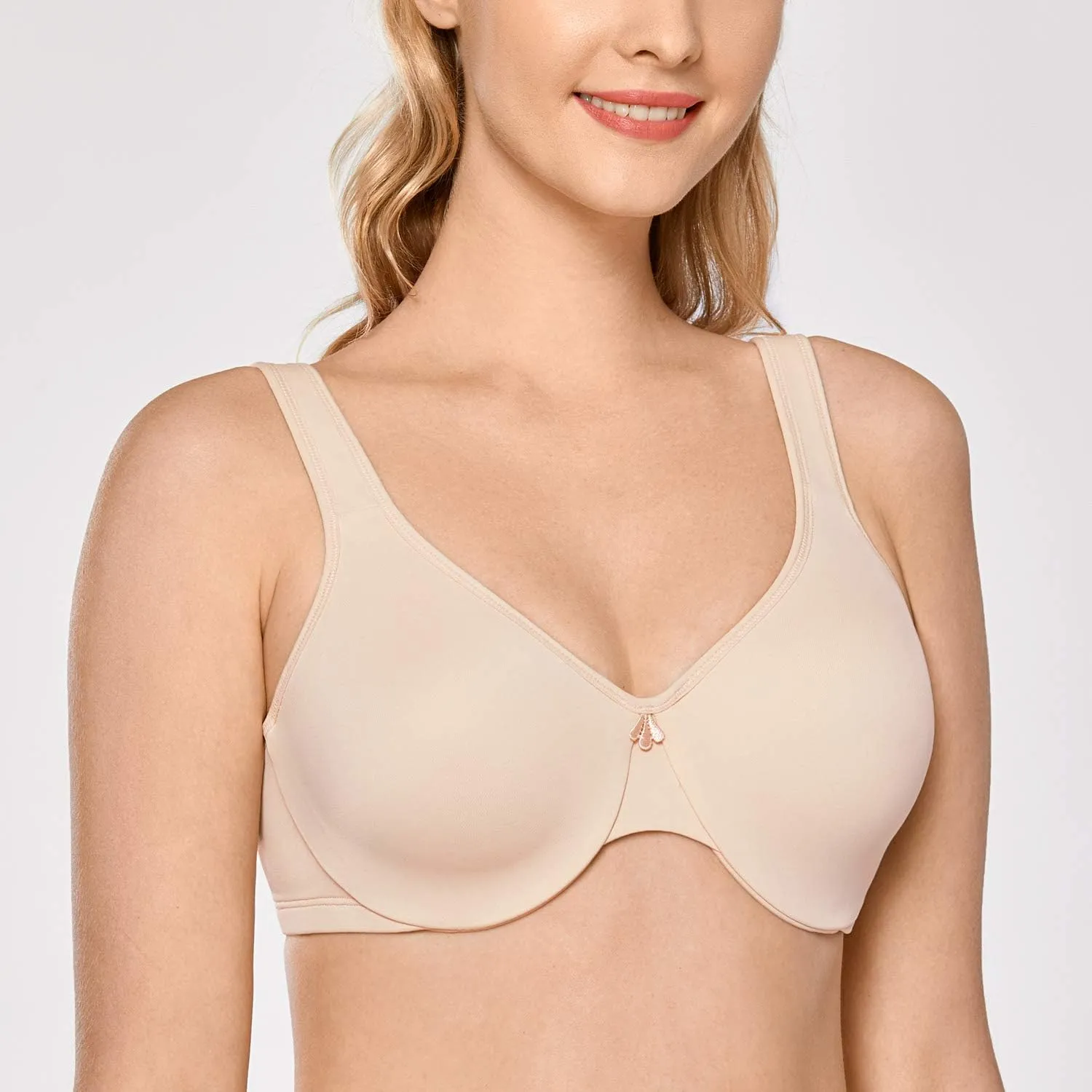 DELIMIRA Women's Minimizer Bra Plus Size Underwire Smooth Full Coverage Seamless Bras