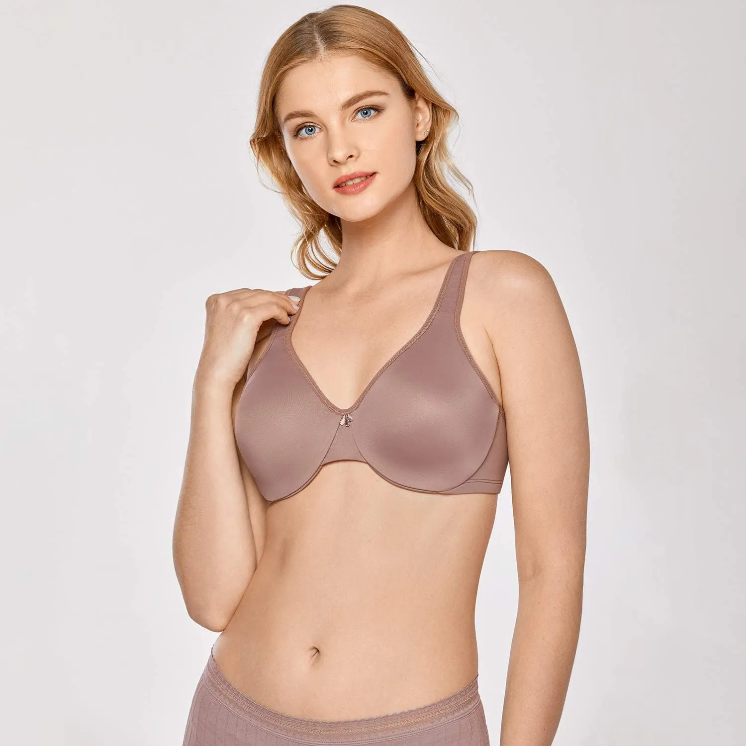 DELIMIRA Women's Minimizer Bra Plus Size Underwire Smooth Full Coverage Seamless Bras