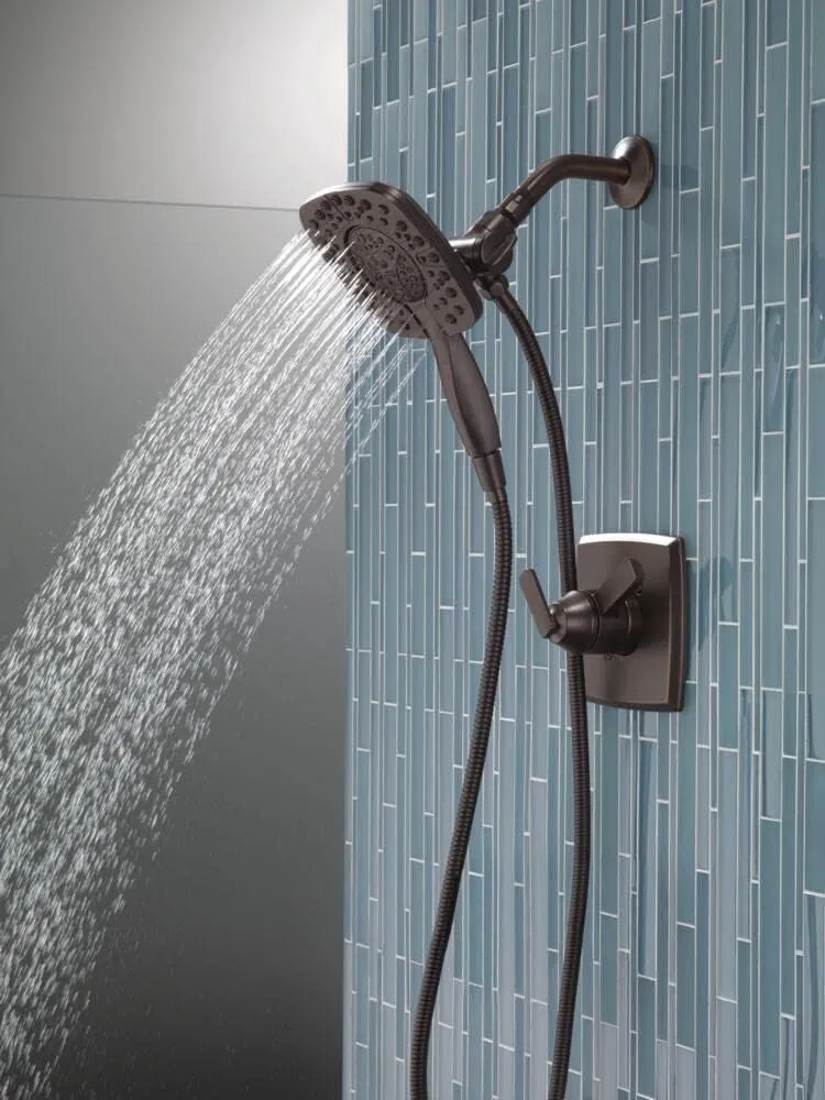 Delta Faucet 4-Spray In2ition Dual Shower Head with Handheld Spray, Oil Rubbed Bronze Shower Head with Hose, Showerheads & Handheld Showers, Handheld Shower Heads, Venetian Bronze 58498-RB